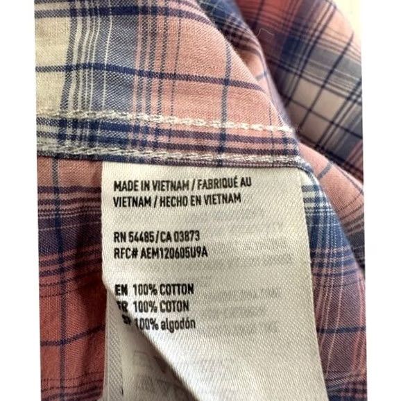 American Eagle Outfitters American Eagle Shirt Adult Medium Pink Blue Plaid Button Up Mens Size US M / EU 48-50 / 2 - 6 Thumbnail