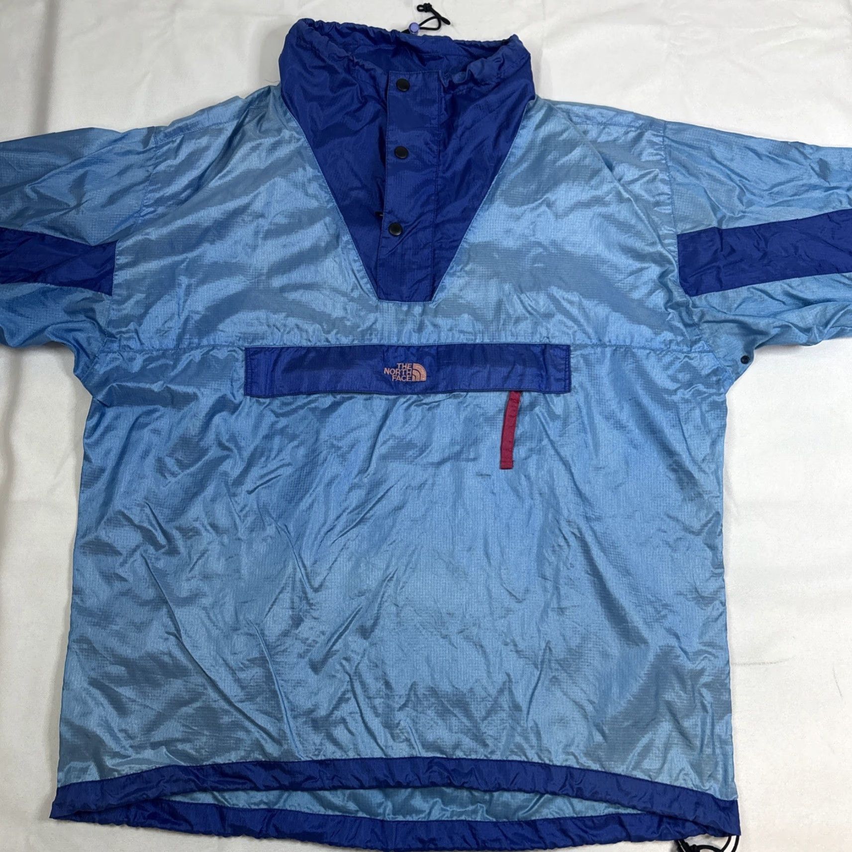 The North Face VINTAGE The North Face Windbreaker Jacket XL Men Blue Collared Stowaway High Collar Size US XL / EU 56 / 4 - 5 Thumbnail