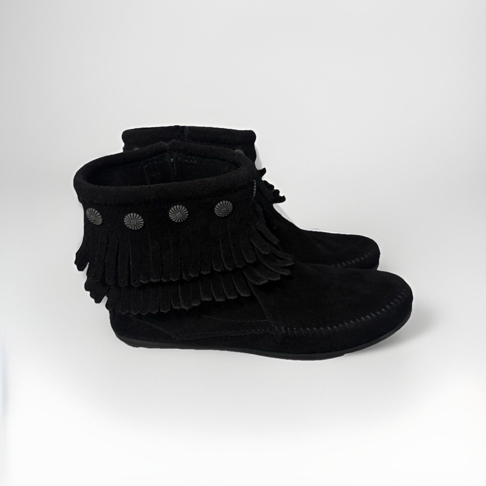 Minnetonka Minnetonka Double Fringe Moccasins Western Native Boho Boots Size US 7 / IT 37 - 1 Thumbnail