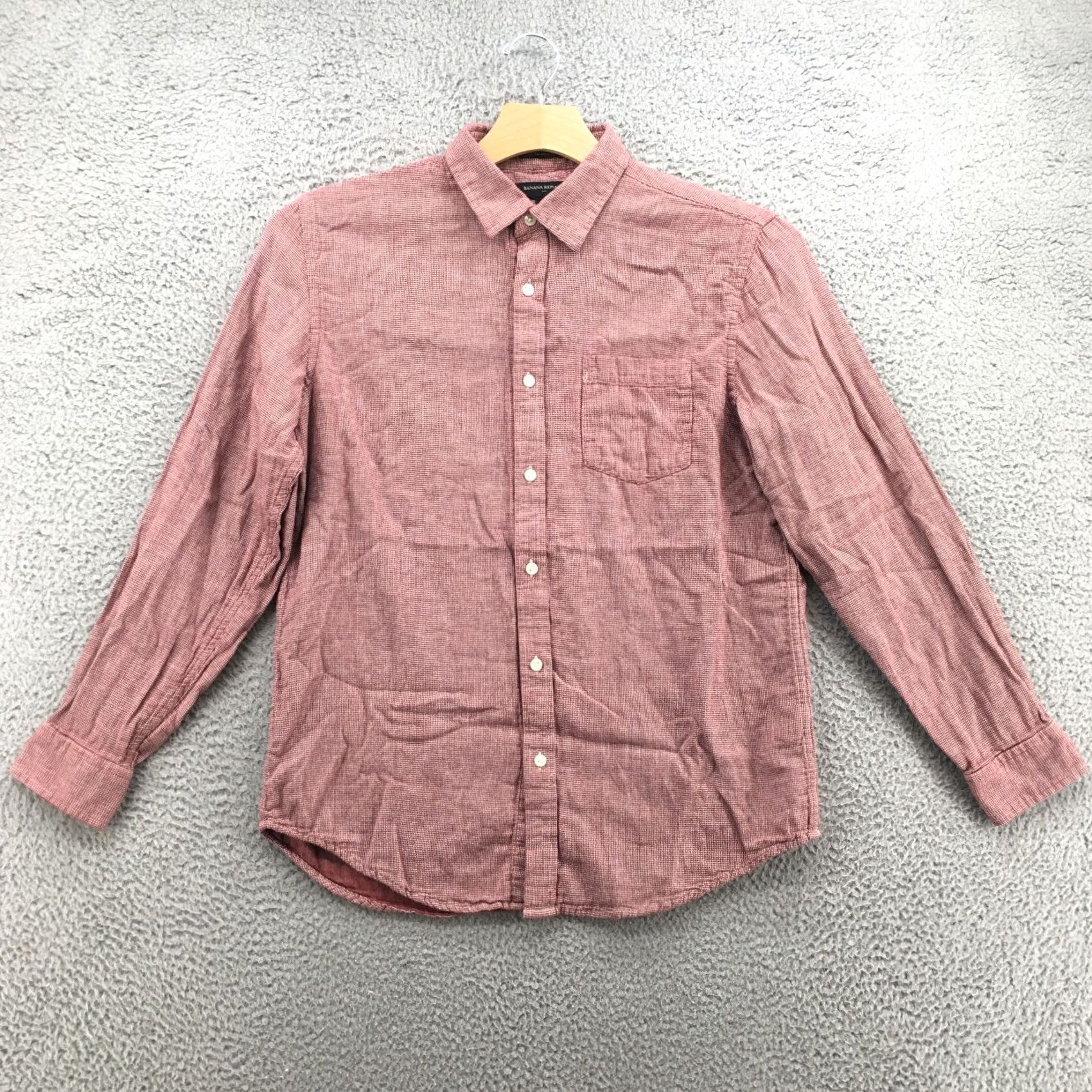 Banana Republic Banana Republic Button-Up Long Sleeve Shirt Mens L Red Cotton Collared Pocket Shirt Size US L / EU 52-54 / 3 - 2 Thumbnail