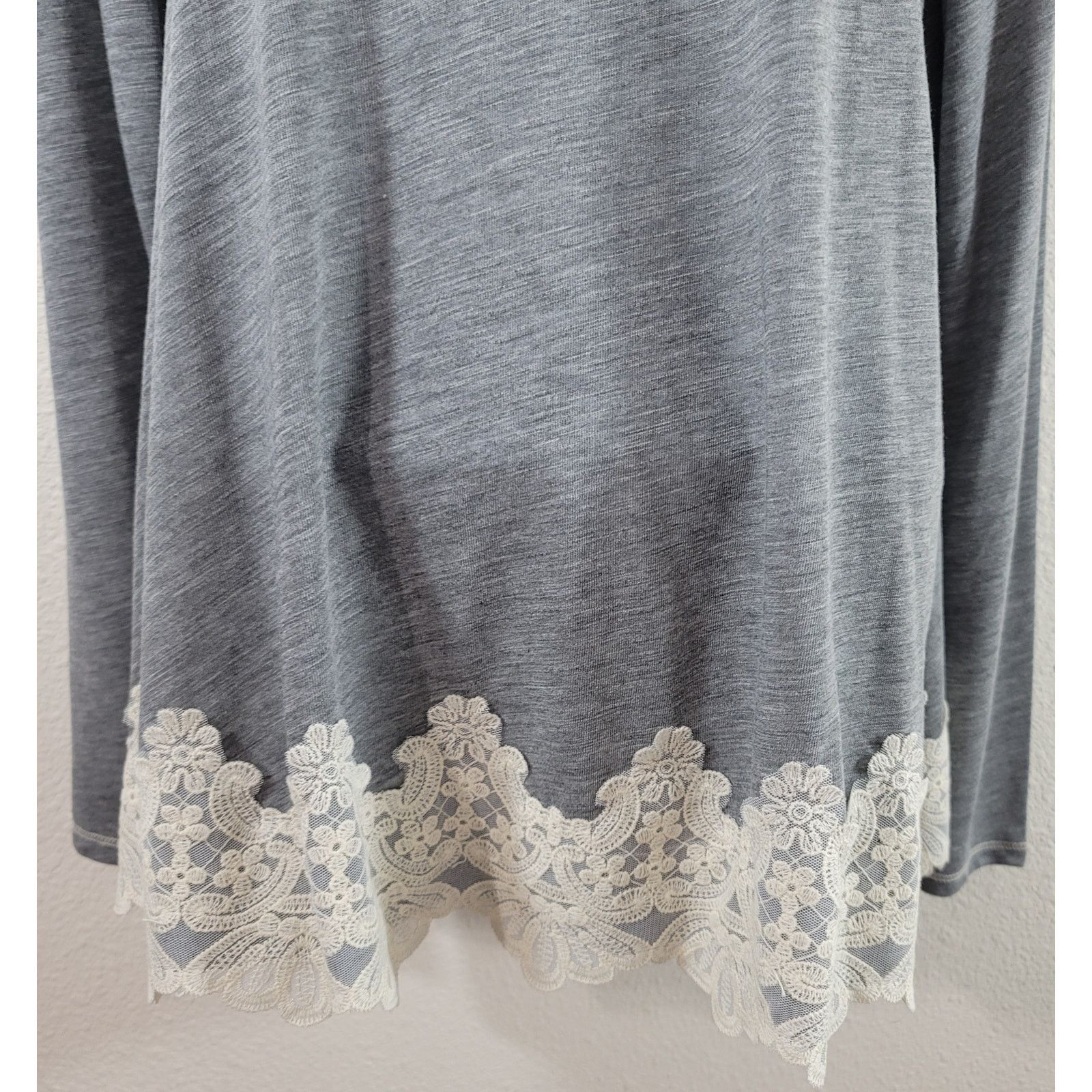 Other Rewind Gray Heathered Exposed Stitching Slub Knit Top Large Size L / US 10 / IT 46 - 5 Thumbnail