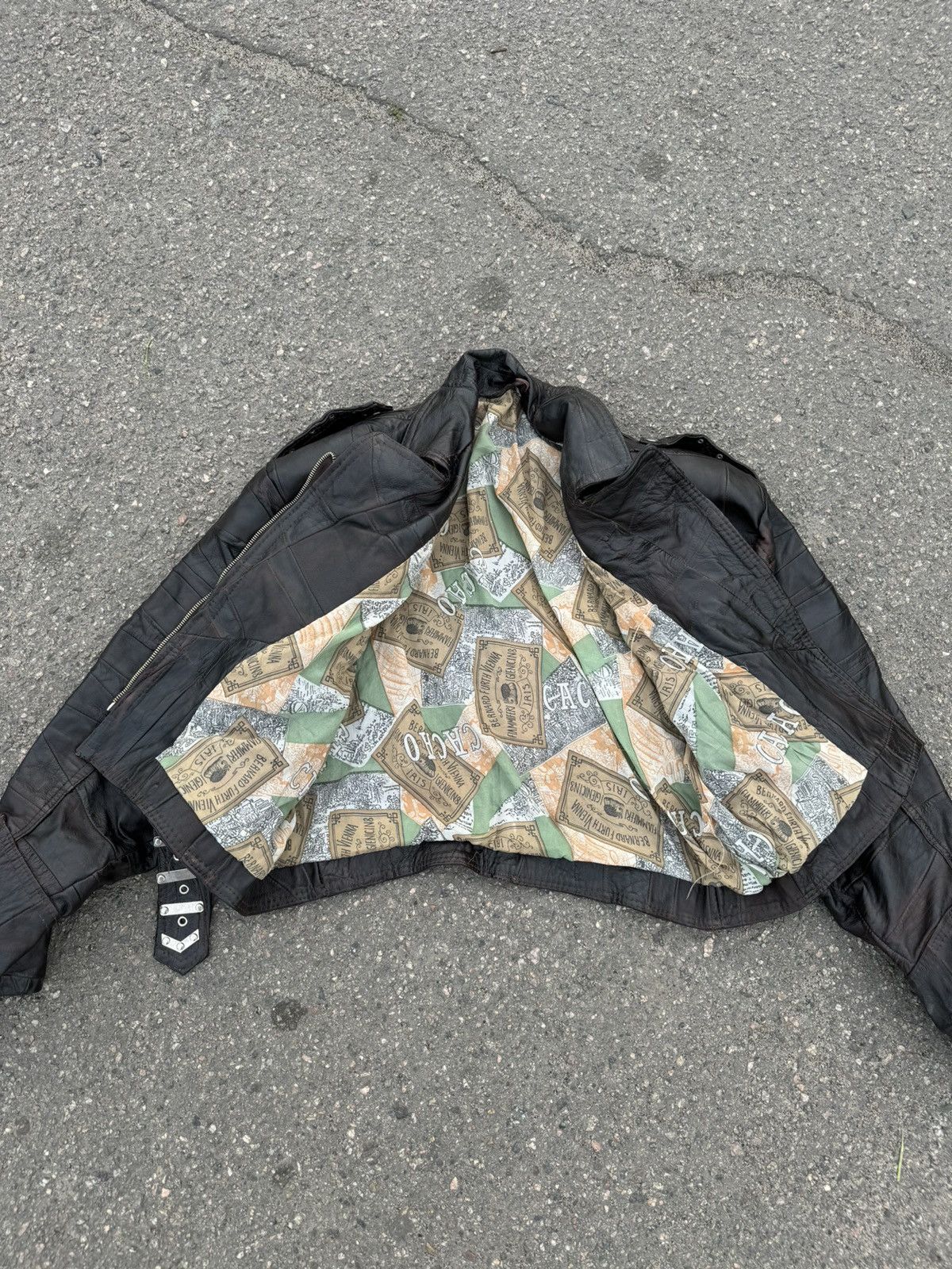 Dr. Martens × Vintage Vintage 80s Dr. Martens Leather Moto Bomber Opium Style Size US L / EU 52-54 / 3 - 9 Thumbnail
