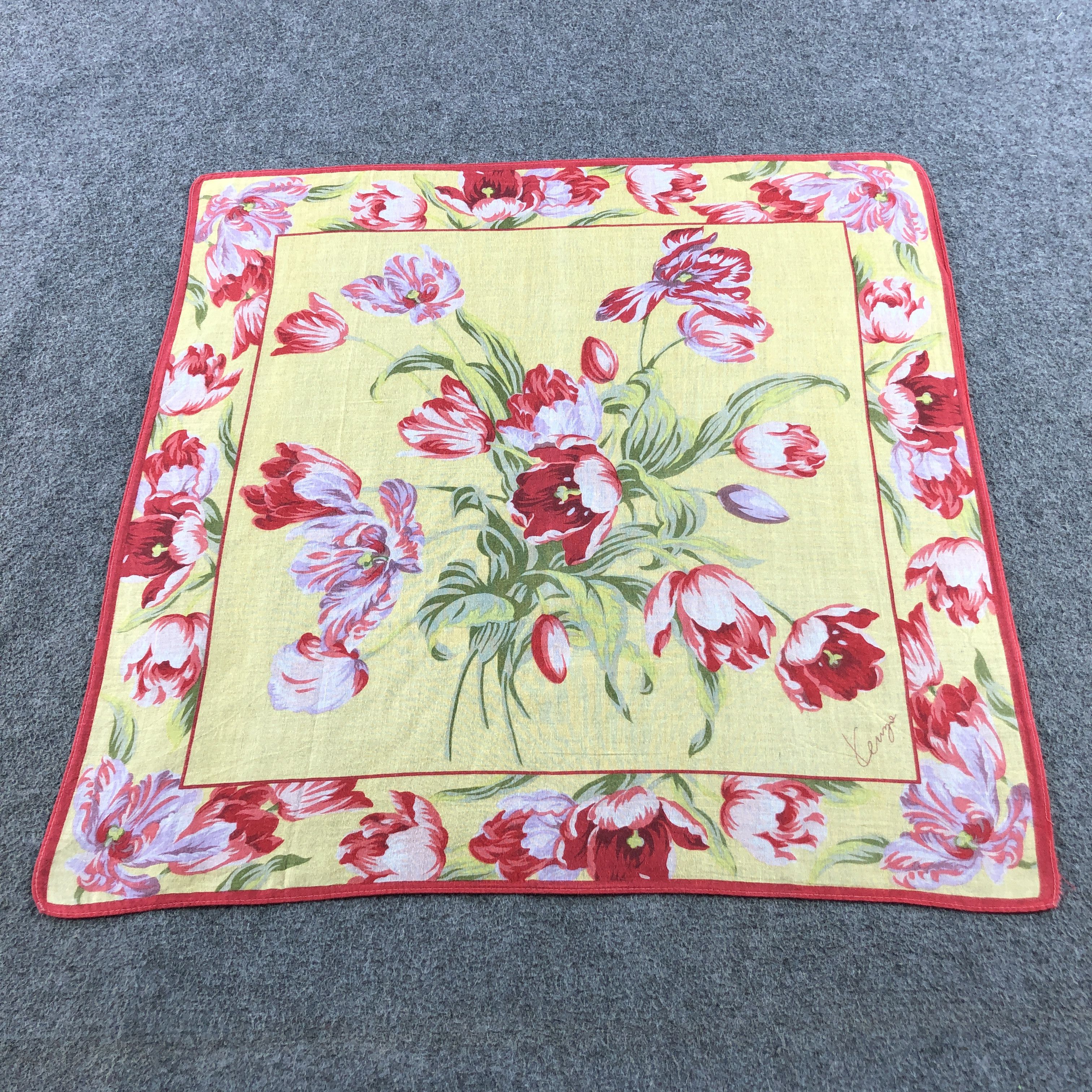 Kenzo Kenzo Floral Handkerchief Neckerchief Bandana H2346 Size ONE SIZE - 1 Thumbnail