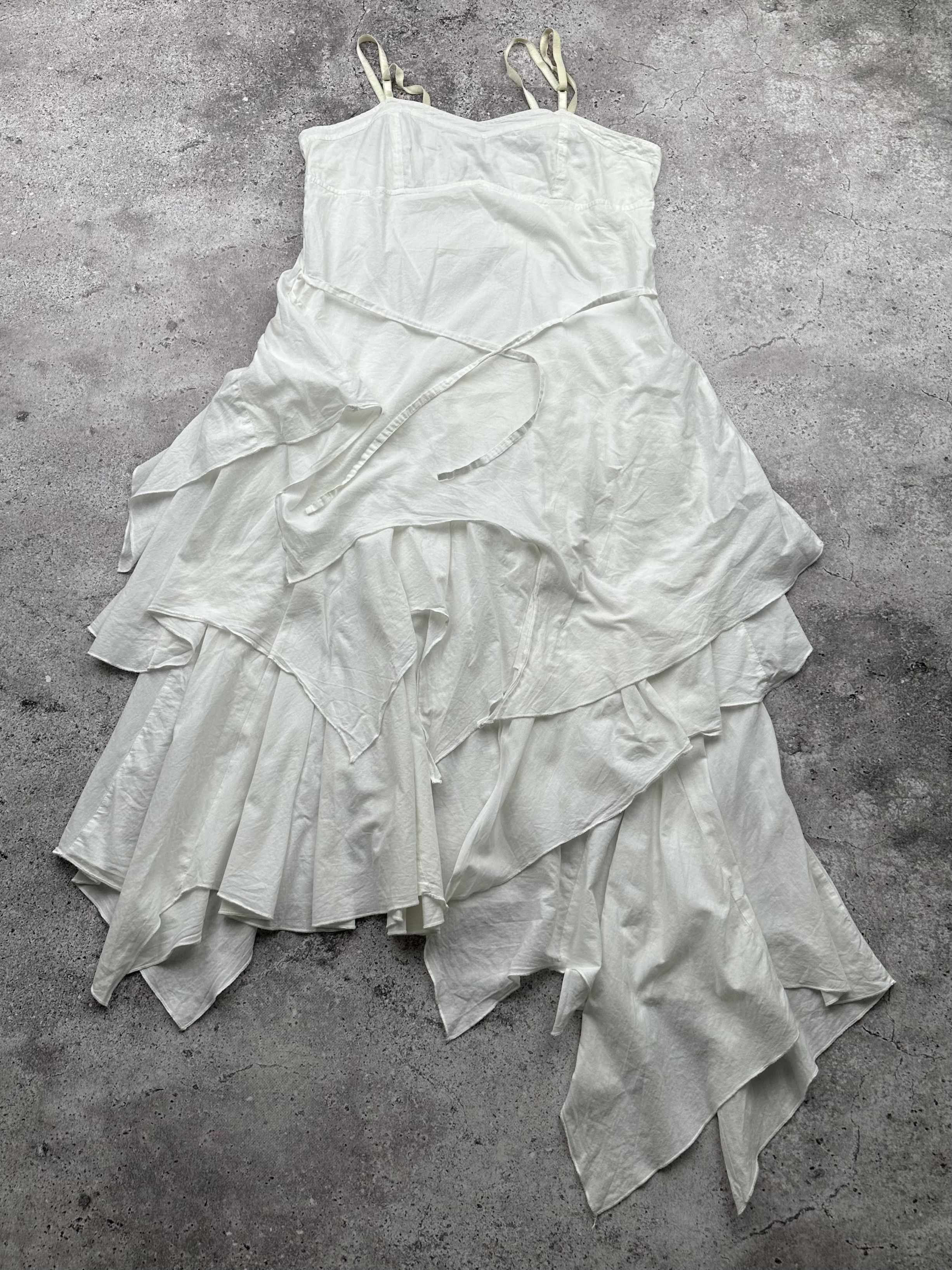 image of Vintage Assymetry Flare Dress in White, Women's (Size Medium)