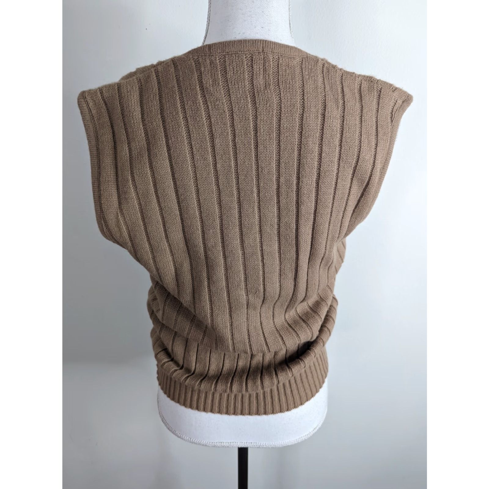 Vintage VINTAGE Pine State Sweater Vest Women’s Medium Ribbed Beige 80s 10/12 V1J Size M / US 6-8 / IT 42-44 - 4 Thumbnail