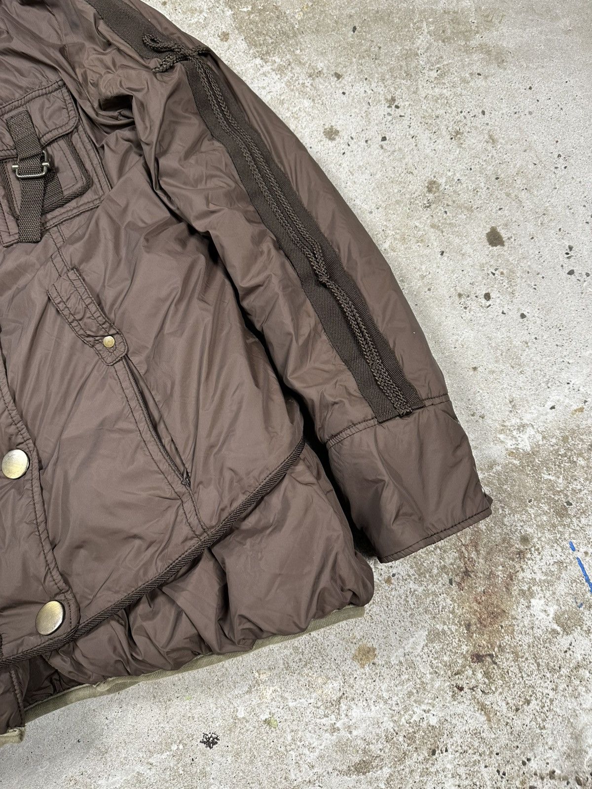 Japanese Brand × Vintage Vintage Y2K Bondage Utility Hooded Brown Jacket Size US S / EU 44-46 / 1 - 5 Thumbnail