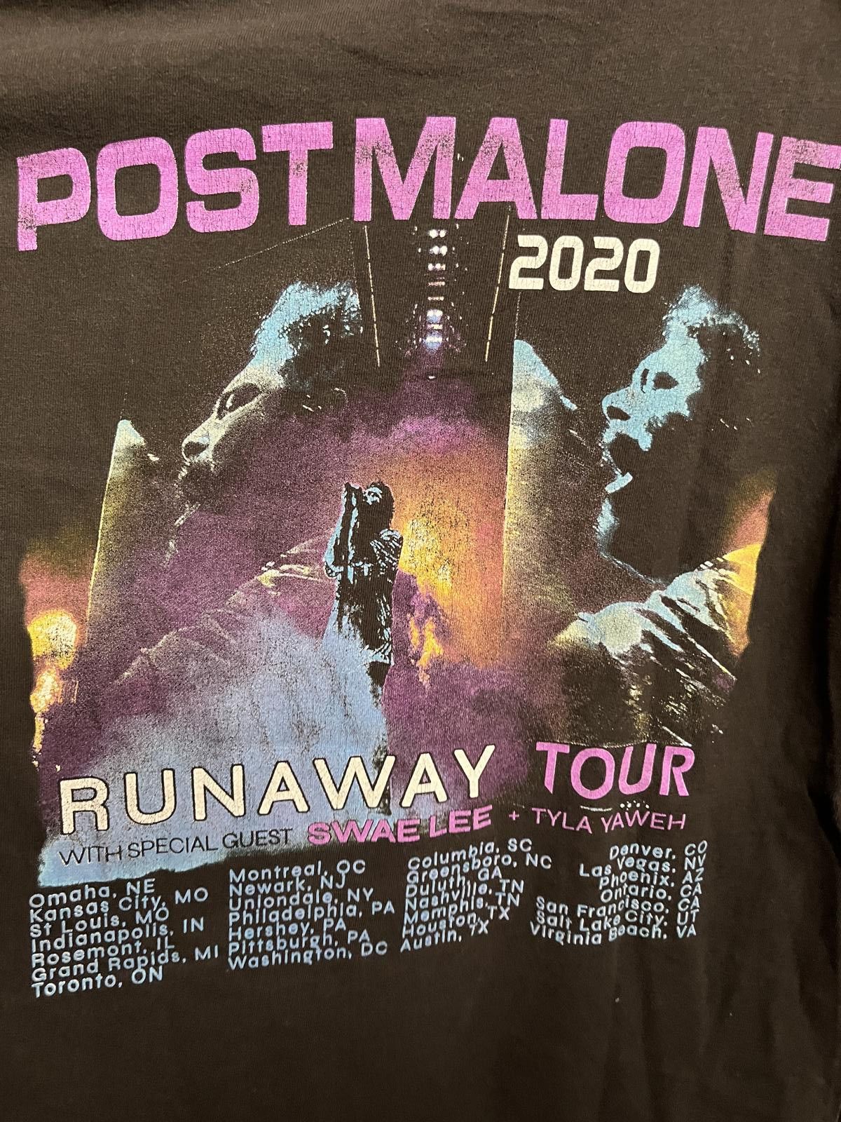 Designer Post Malone T-shirt Runaway tour 2020 Shirt 2 Sided - M Size US M / EU 48-50 / 2 - 5 Thumbnail