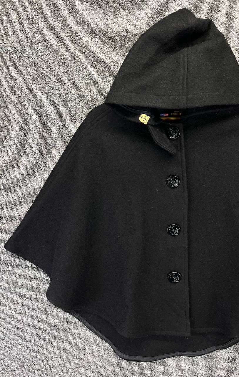 Fidelity Vintage Fidelity Black Wool Pancho Size ONE SIZE - 2 Thumbnail