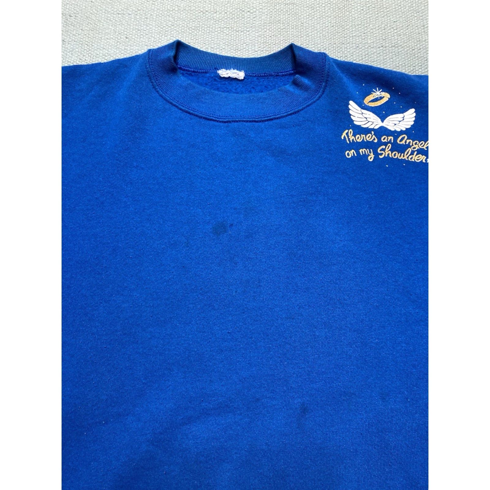 Vintage VINTAGE 90s Angel Crewneck Sweatshirt - Blue, XL, Mens, Pullover, Regular Size, Adults, There’s an Angel on My Shoulder, Cute, Sweatshirt Size US XL / EU 56 / 4 - 3 Thumbnail