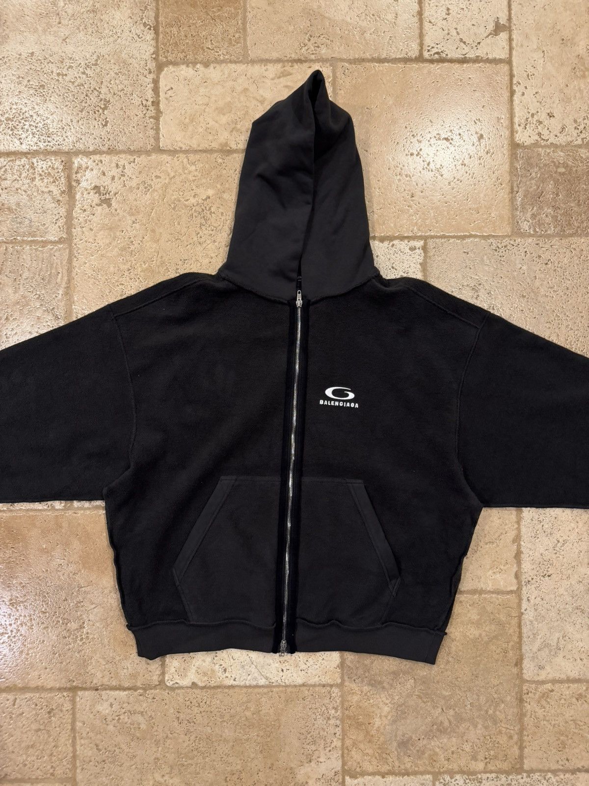 Balenciaga Balenciaga Loop Sports Icon Inside-Out Washed Black Hoodie Size US M / EU 48-50 / 2 - 4 Thumbnail