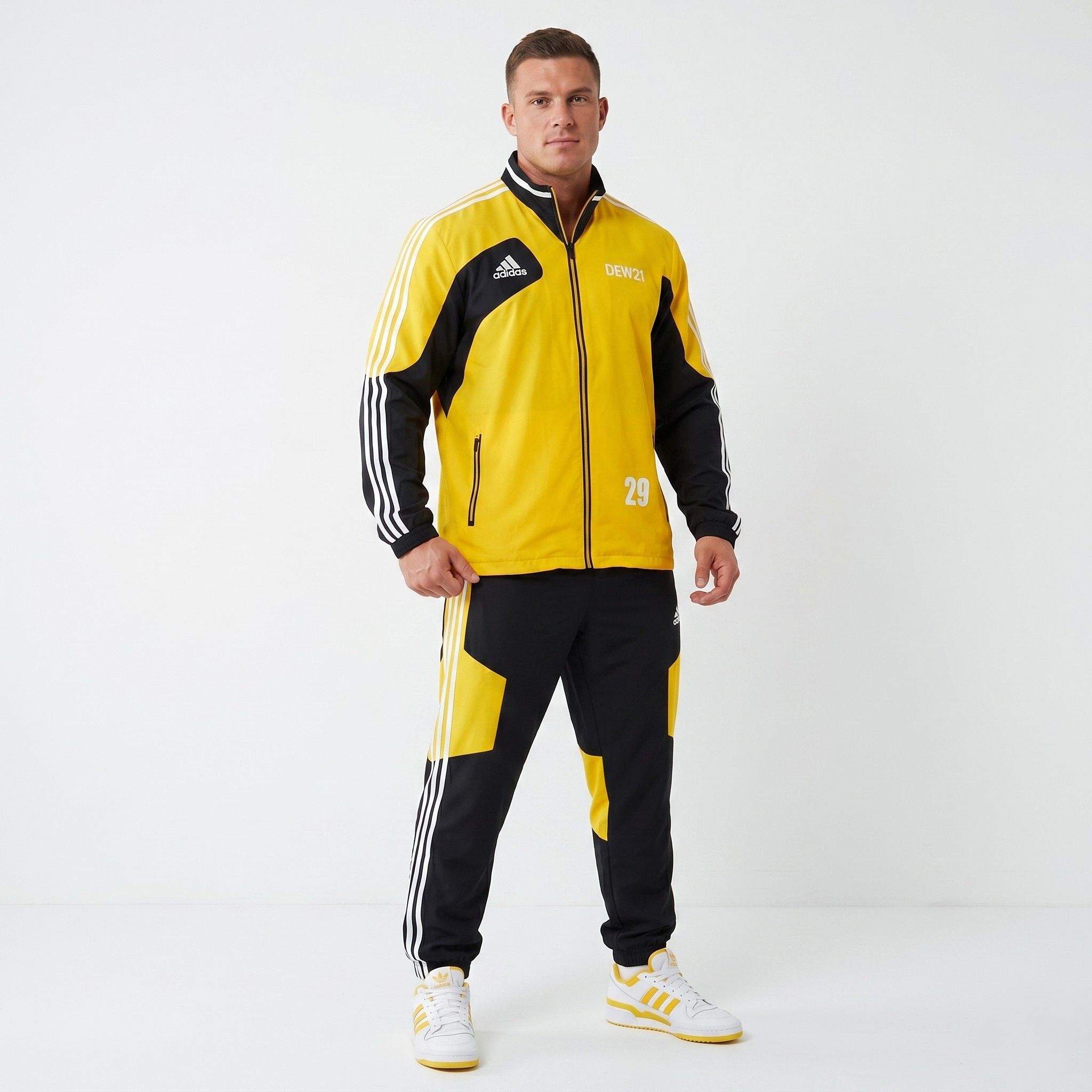 Adidas Adidas Men 50/52 XL Jacket Yellow Dortmund #29 8830 Size US XL / EU 56 / 4 - 1 Thumbnail