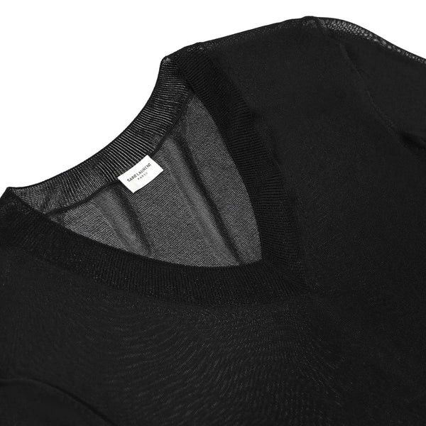 Saint Laurent Paris o1s1wg110924 Pull Loose Col V Degage Viscose Sweater Black Size M / US 6-8 / IT 42-44 - 3 Thumbnail