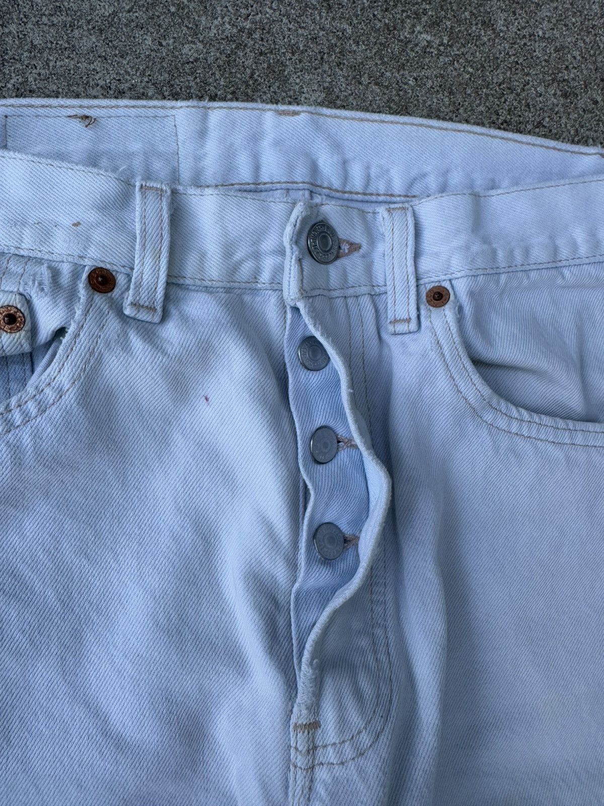 Levi's × Vintage Vtg 90’s Levi’s 501xx Buttonfly Straight White Jeans 30x30 Size US 30 / EU 46 - 5 Thumbnail