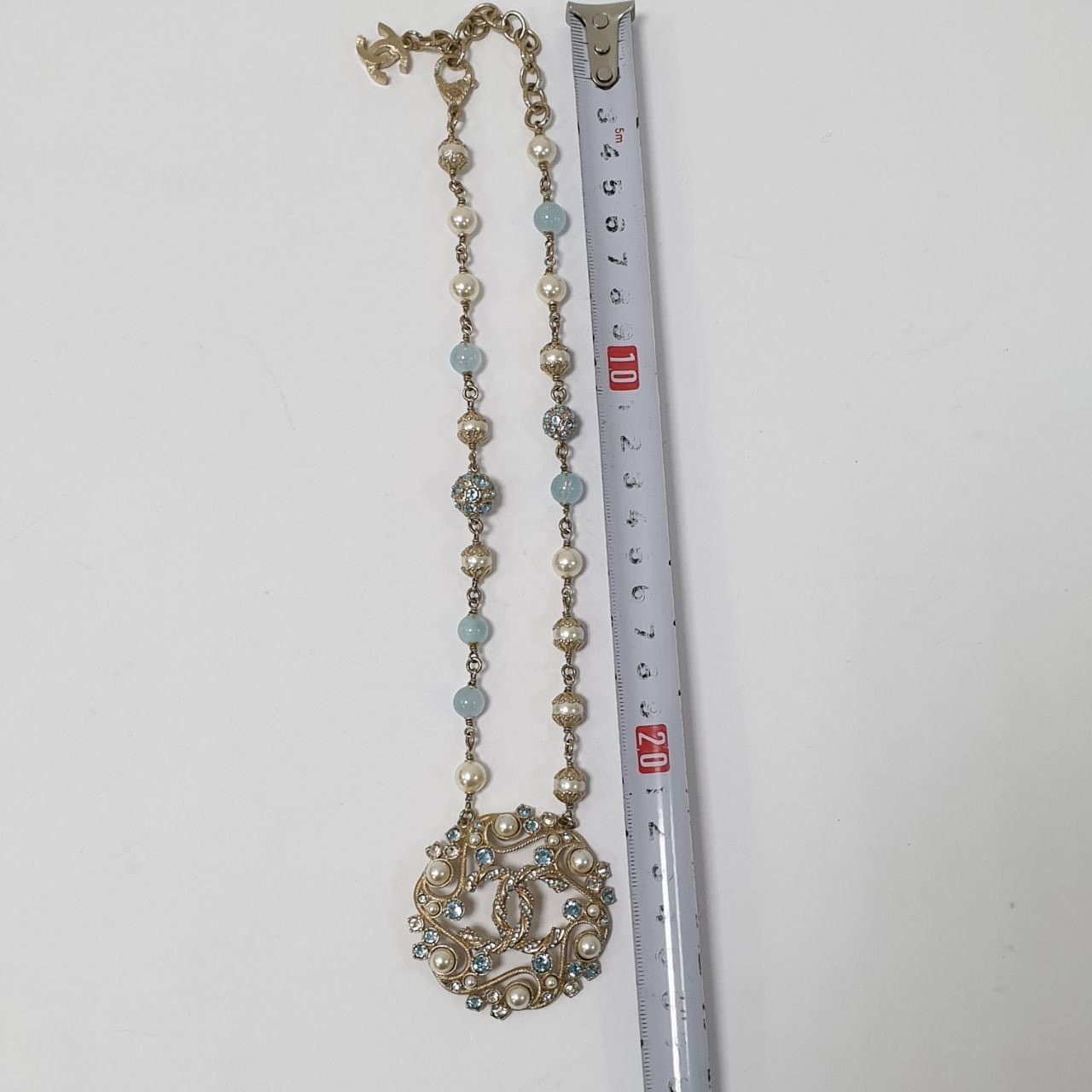Chanel Chanel B19 Aquamarine Resin & Pearls Necklace Size ONE SIZE - 12 Thumbnail