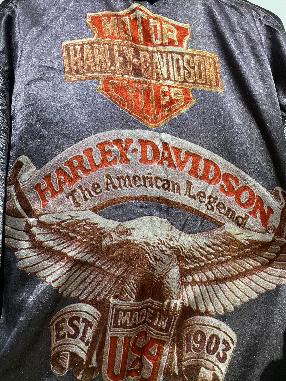 Harley Davidson × Vintage Rare harley davidson big logo light jacket vintage Size US XL / EU 56 / 4 - 5 Thumbnail