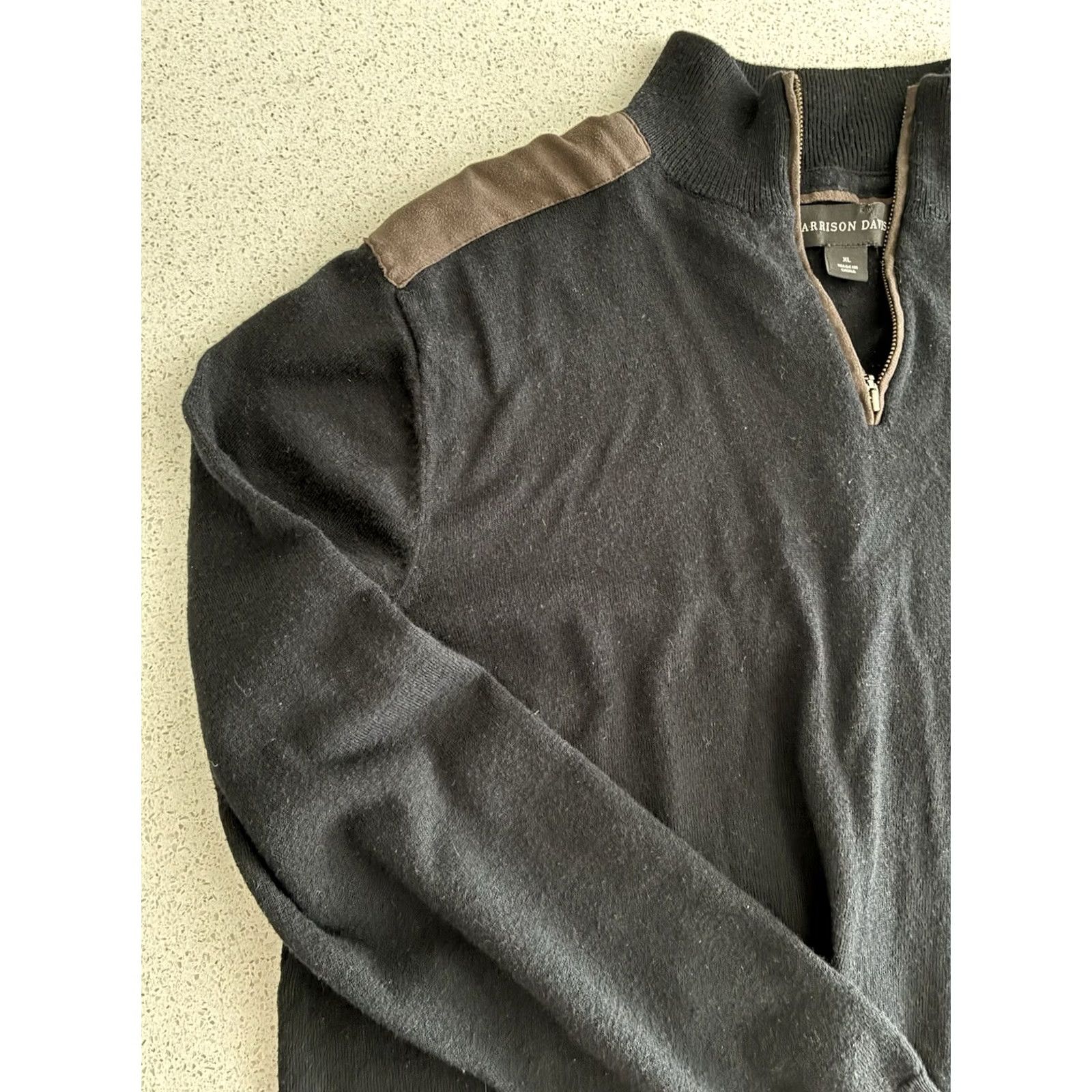 Vintage VINTAGE Men’s Harrison Davis Wool Blend Navy Sweater Pullover XL Mens Pullover Wool Black 90s Decade Size US XL / EU 56 / 4 - 3 Thumbnail