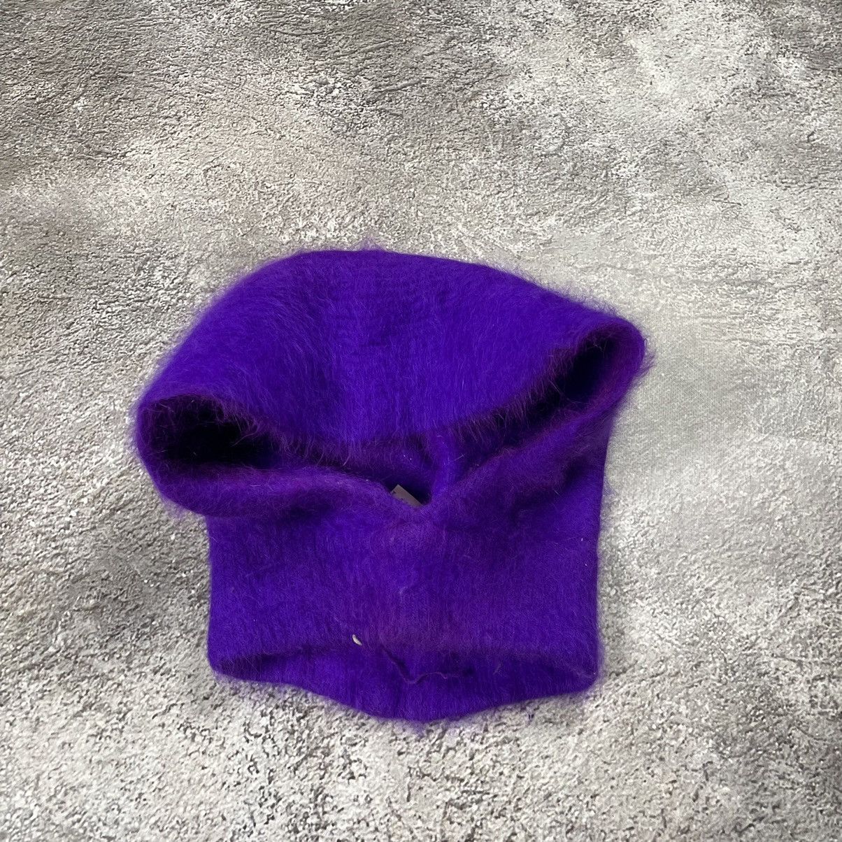 Vintage Vintage 90s Fuzzy Mohair Knit Beanie Purple Goth Alt Boxy OS Size ONE SIZE - 3 Thumbnail