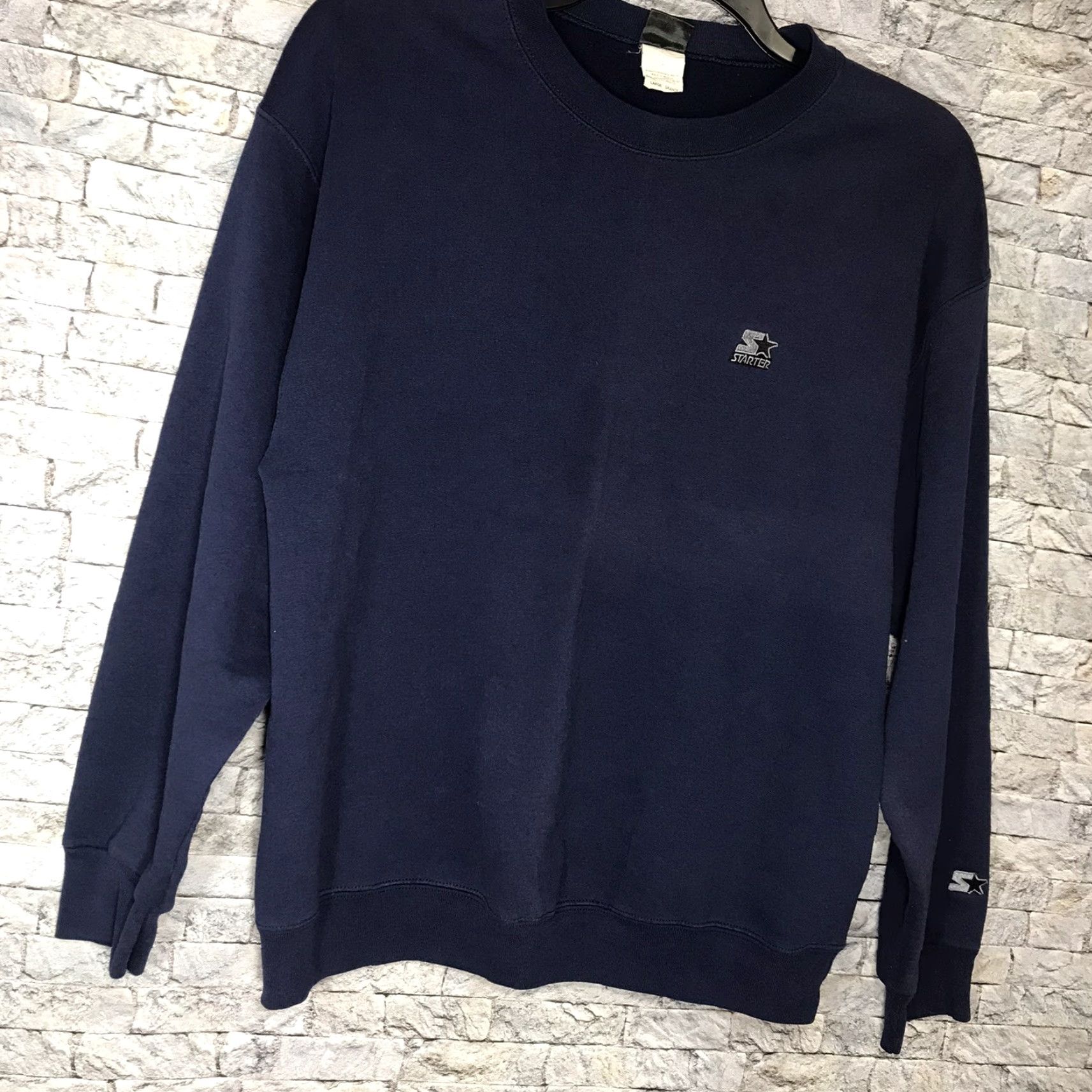 Starter VINTAGE Starter Heavyweight Navy Blue Pullover Crewneck Sweatshirt Men L Size US L / EU 52-54 / 3 - 3 Thumbnail