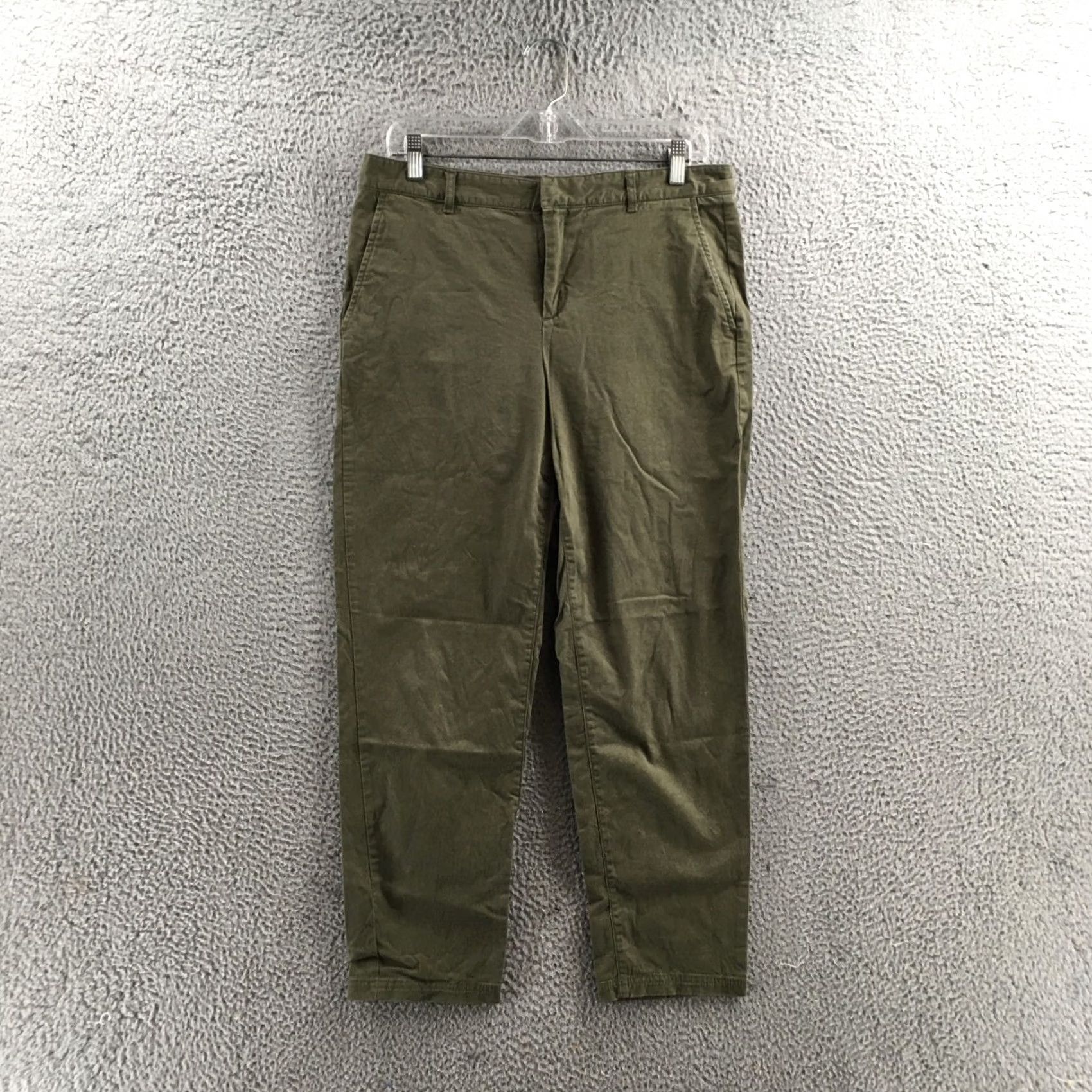 Banana Republic Banana Republic Chino Pants Womens 6 Olive Green Cotton Blend Button Front Zip Pants Size 28" / US 6 / IT 42 - 2 Thumbnail