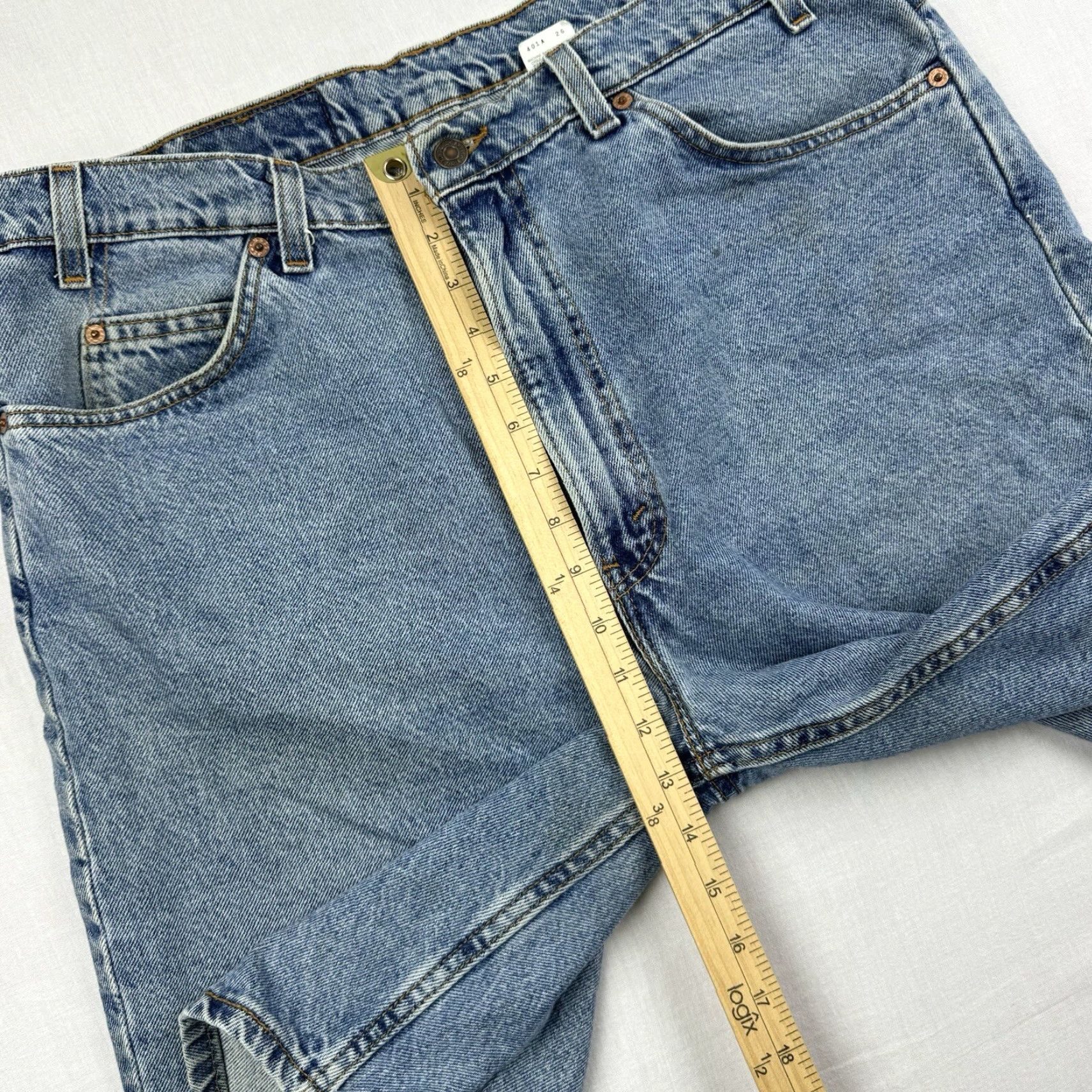 Levi's VINTAGE Levi's 505 Jean Shorts Mens Regular 38 Blue White USA 90s Grunge Punk Hipster Baggy Chino Style Size US 38 / EU 54 - 7 Thumbnail