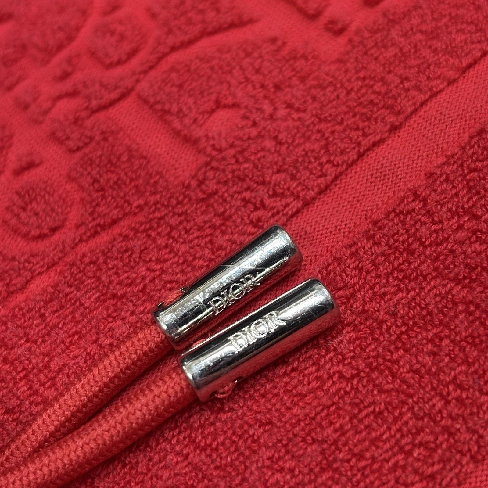 Dior Size Medium - Dior Terry Cotton Towel Hoodie ' Red ' Size US M / EU 48-50 / 2 - 5 Thumbnail