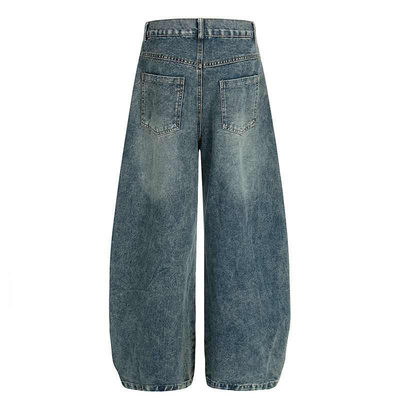 Vintage American retro washed patchwork curved jeans Size US 32 / EU 48 - 2 Thumbnail
