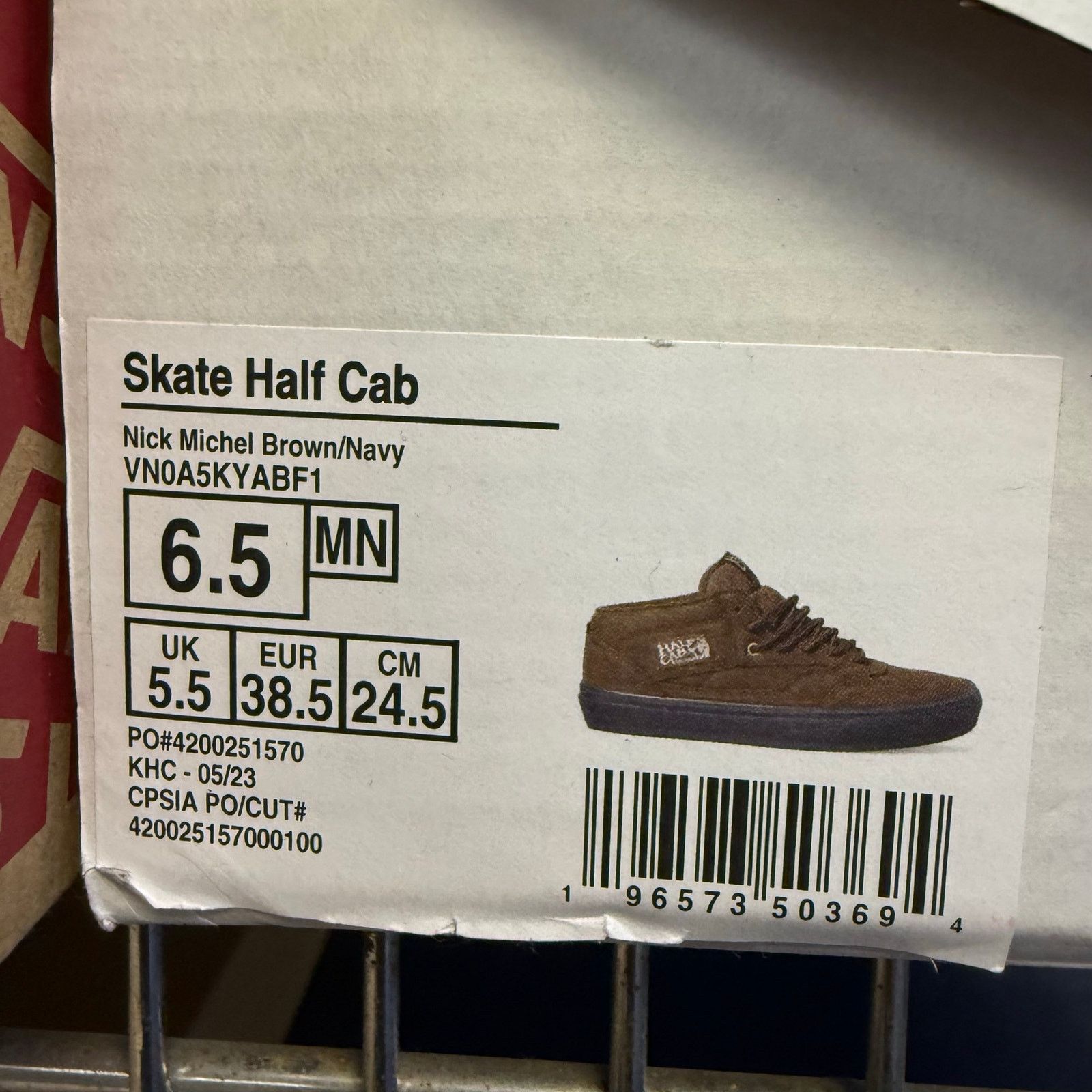 Vans VANS X NICK MICHEL MEN'S 6.5 HALF CAB '92 MID SNEAKER BROWN Size US 6.5 / EU 39-40 - 6 Thumbnail