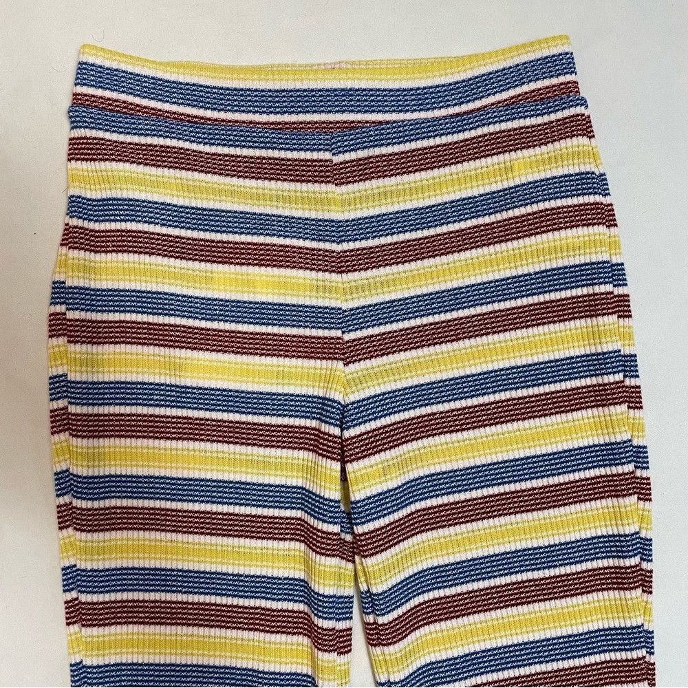 Zara NWT New Zara Blue Red Yellow Striped Knit Pants Size S Size 28" / US 6 / IT 42 - 5 Thumbnail