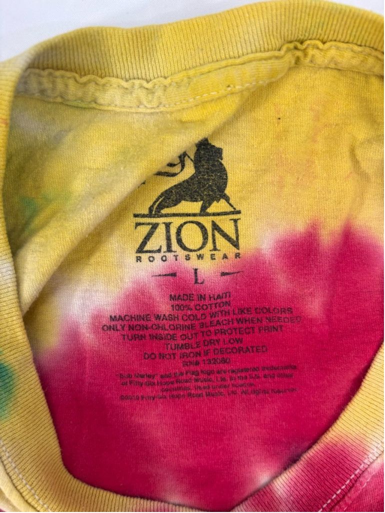 Zion Rootswear Men's Zion Rootswear Bob Marley T-shirt,L Yellow/Red Tie Dye Size US L / EU 52-54 / 3 - 7 Thumbnail