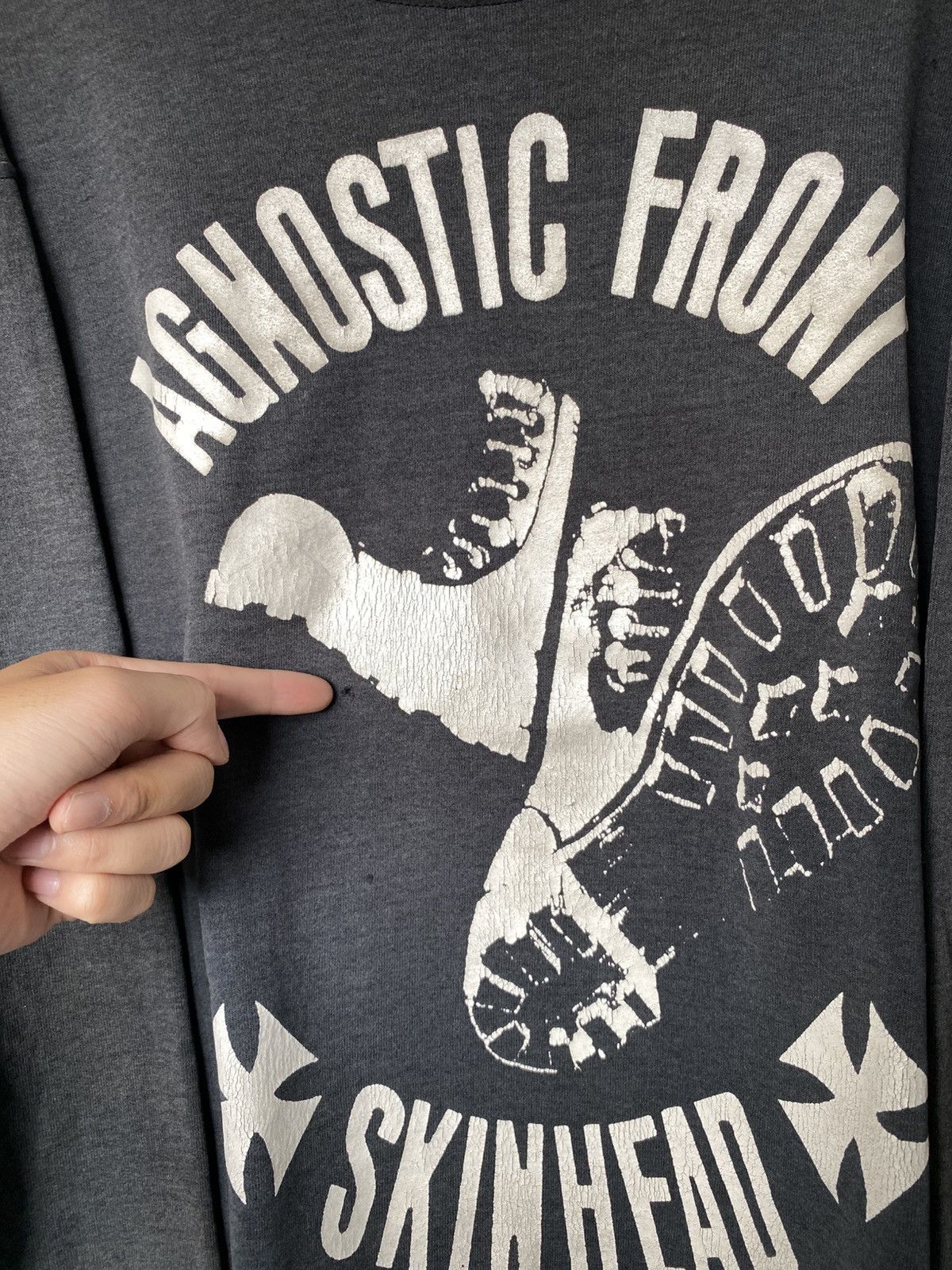 Band Tees × Vintage 00s Agnostic Front Skinhead Sweatshirt Size US M / EU 48-50 / 2 - 8 Thumbnail