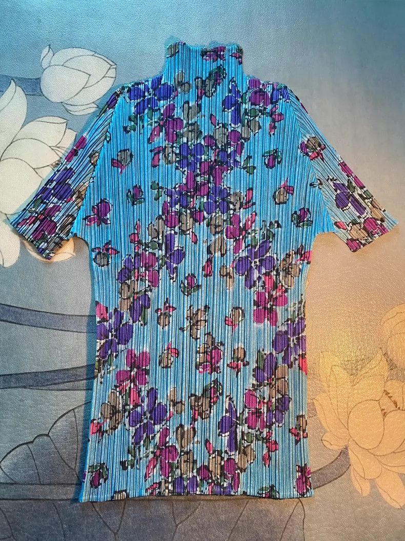 Issey Miyake Issey Miyake size:3 Blue butterfly and flower semi-high ne Size M / US 6-8 / IT 42-44 - 3 Thumbnail