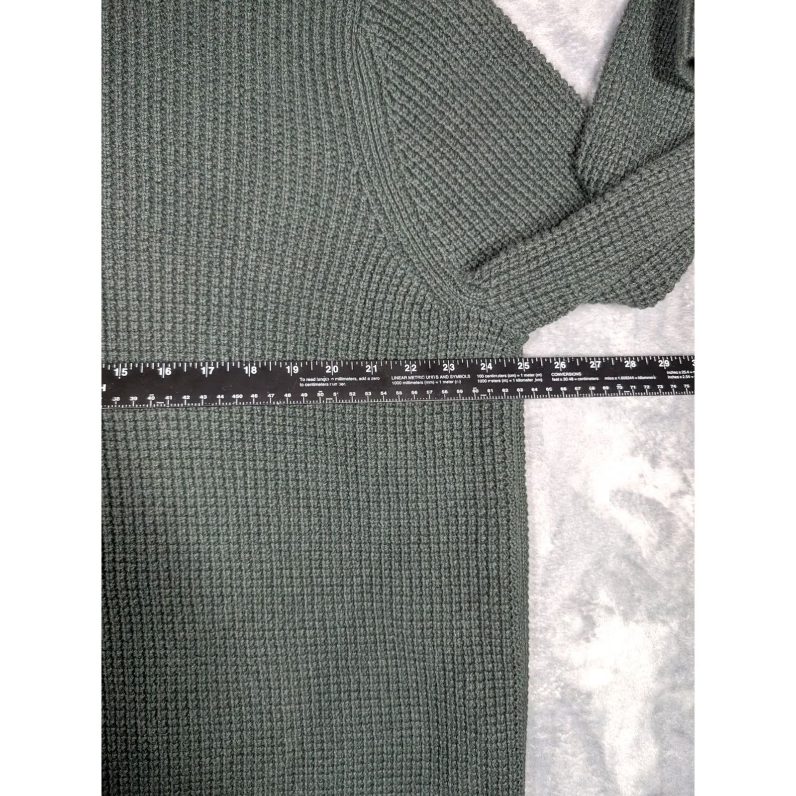 Vintage L.L. Bean Sweater Mens 2XL Green 1/4 Zip Mock Neck Organic Cotton Waffle Knit Pullover Mens Regular Long Sleeve Hoodie? Size US XXL / EU 58 / 5 - 3 Thumbnail