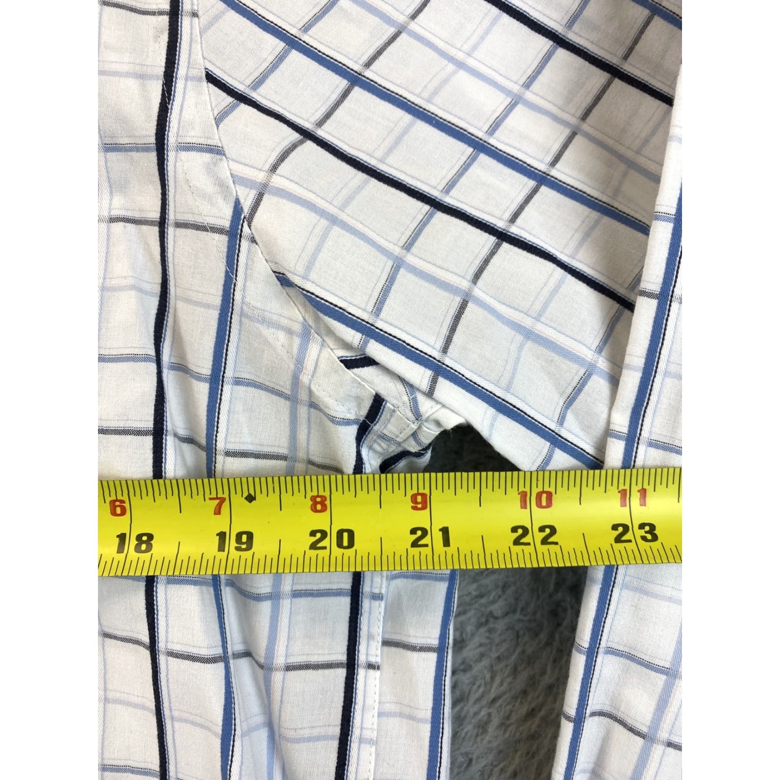 Cutter & Buck VINTAGE Cutter & Buck Dress Shirt Men M Button-Up Long Sleeve Blue White Check 77-21 Mens Size 40R - 6 Thumbnail