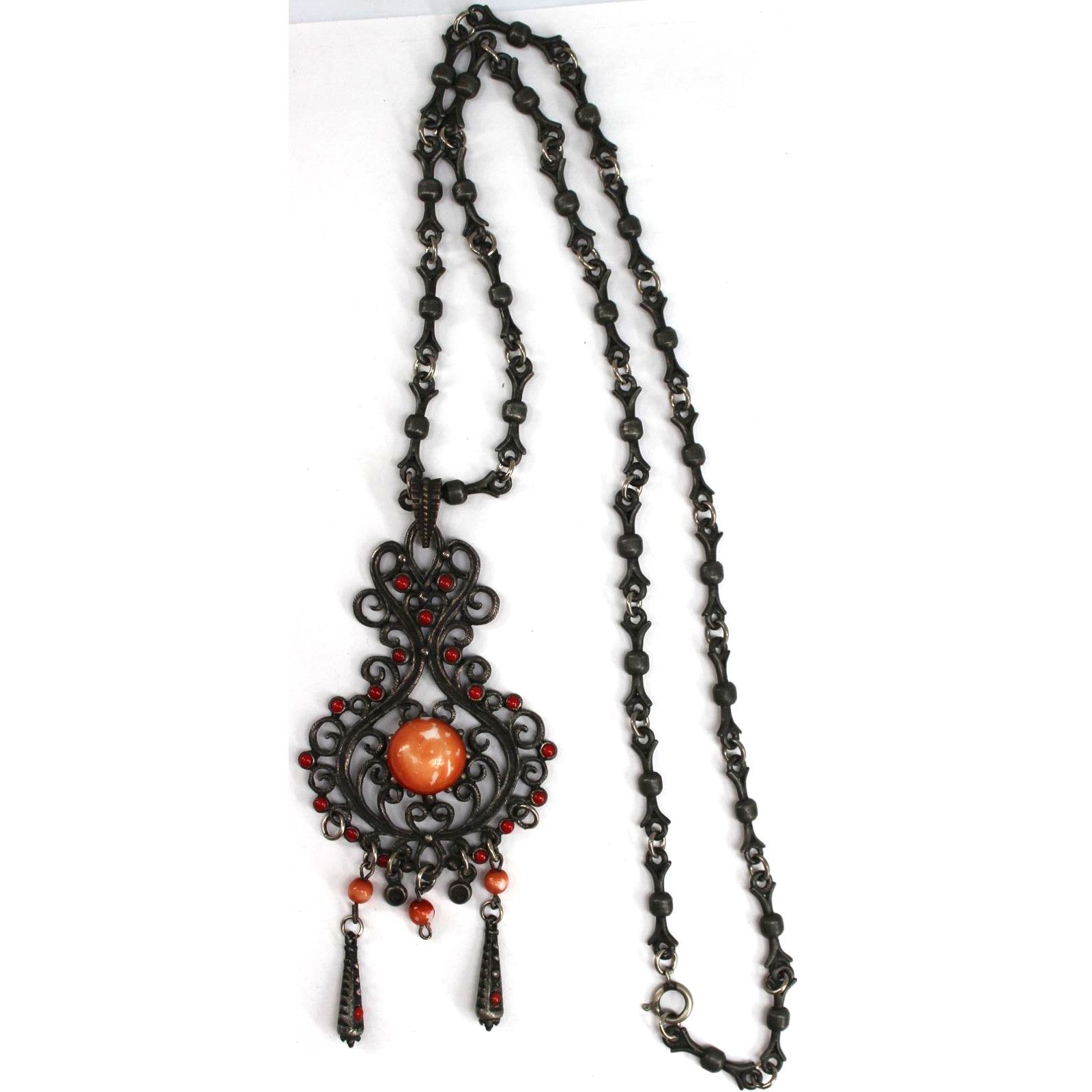 Other Rare Vintage DLH Depose Pendant Necklace • 28" Chain Size ONE SIZE - 1 Thumbnail