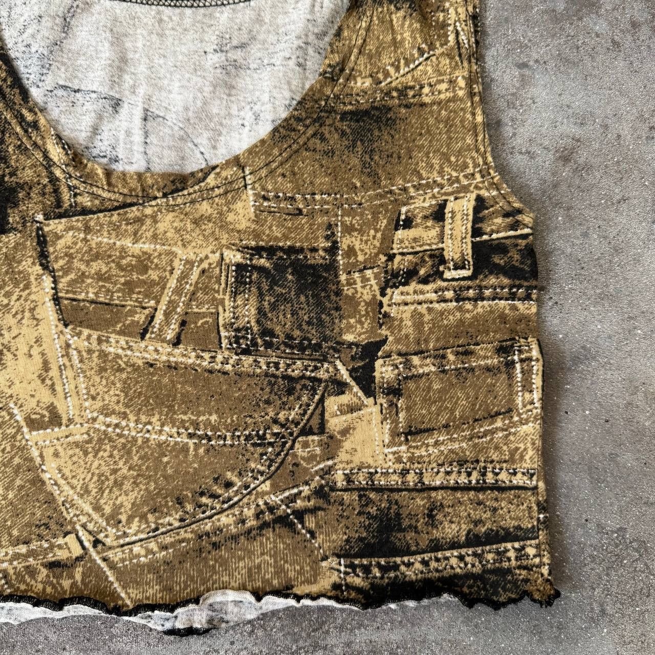 20471120 × Hysteric Glamour × Japanese Brand Washed Denim Printed Crop Top Size S / US 4 / IT 40 - 6 Thumbnail