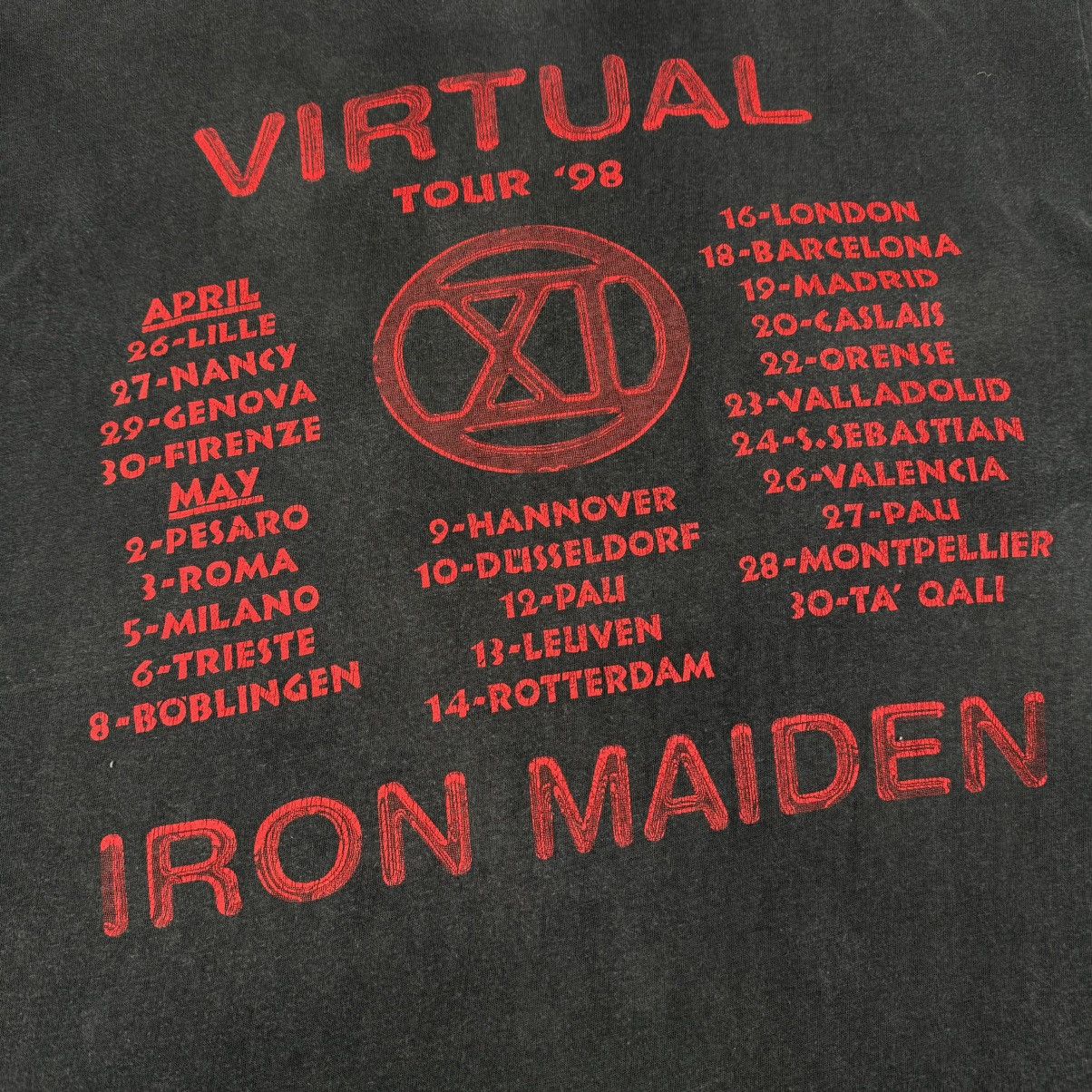 Band Tees Vintage 1998 Iron Maiden ‘Virtual XI’ Rare Euro Tour T Shirt Size US XL / EU 56 / 4 - 7 Thumbnail