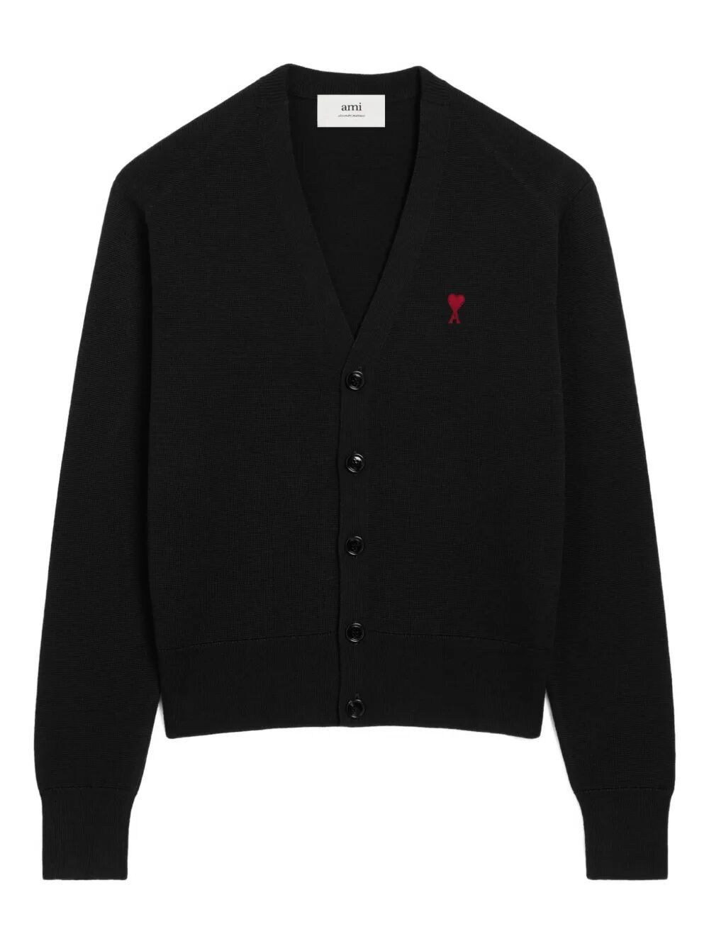 AMI CARDIGAN WITH CONTRASTED "AMI DE COEUR" Size US L / EU 52-54 / 3 - 1 Thumbnail