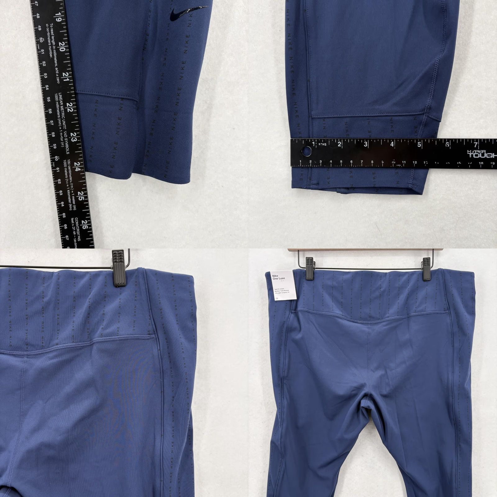 Nike VINTAGE Nike One Luxe Leggings Womens 2X Blue Dri-FIT Plus Mid Rise 7/8 Training Gym Size 40" / US 18 - 9 Thumbnail