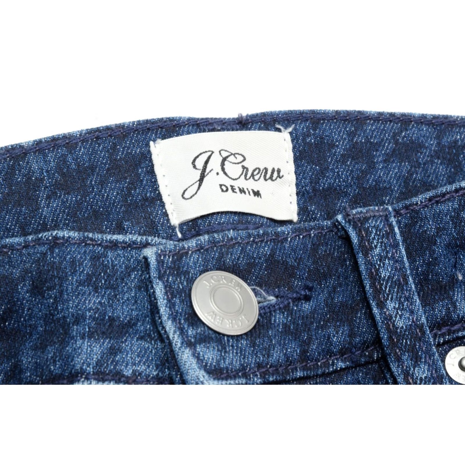 J.Crew J.Crew Vintage Straight Jeans 28 Blue Houndstooth High Rise Slim Stretch Womens Size 28" / US 6 / IT 42 - 4 Thumbnail