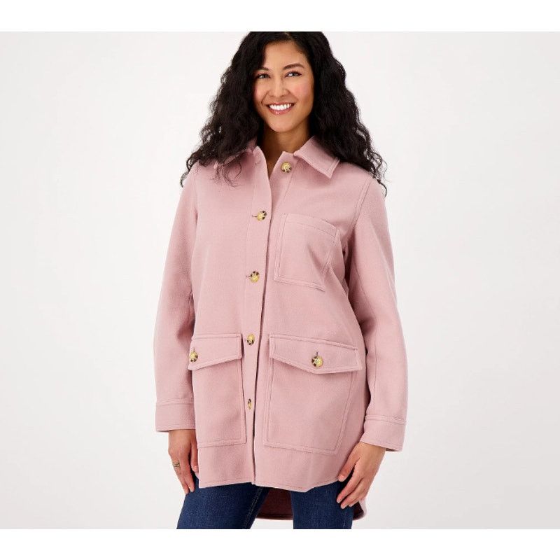 Encore by Idina Menzel Brushed Doubleface Shirt Jacket