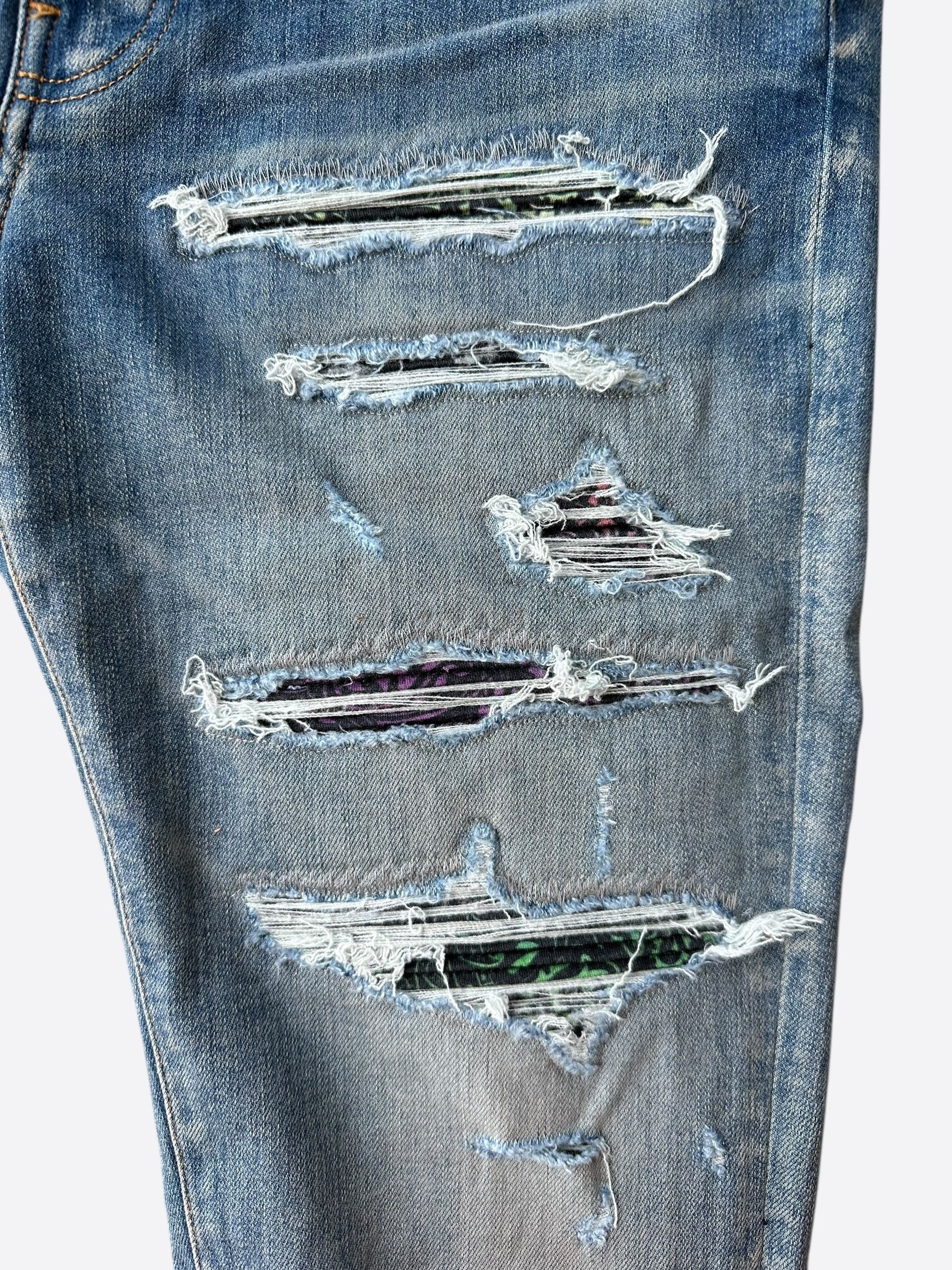Amiri Amiri Clay Indigo Rainbow Bandana Patch Thrasher Jeans Size US 36 / EU 52 - 4 Thumbnail