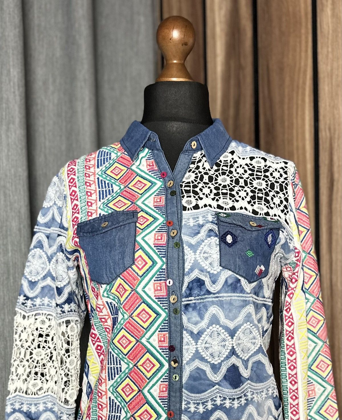 Desigual Desigual Multicolor Jeans Shirt Blouse Women's Size L Size L / US 10 / IT 46 - 5 Thumbnail