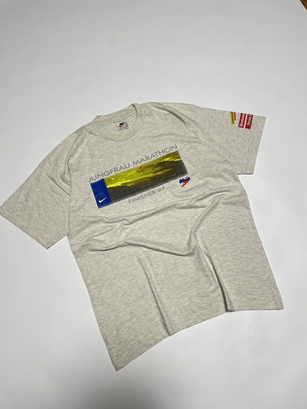 Nike × Vintage Nike 1997 Finisher Jungfrau Marathon Vintage Men's T-Shirt Size US L / EU 52-54 / 3 - 2 Thumbnail