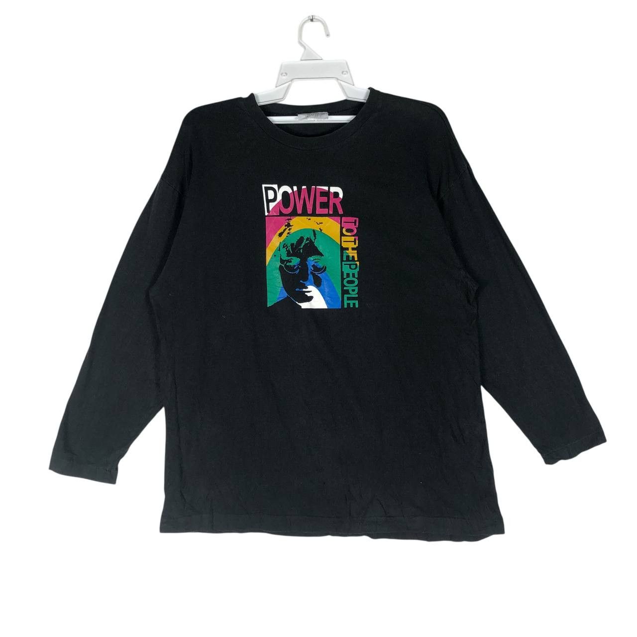 Band Tees × Vintage Vintage 90s John Lennon Power To The People Long T-shirt Size US L / EU 52-54 / 3 - 1 Thumbnail