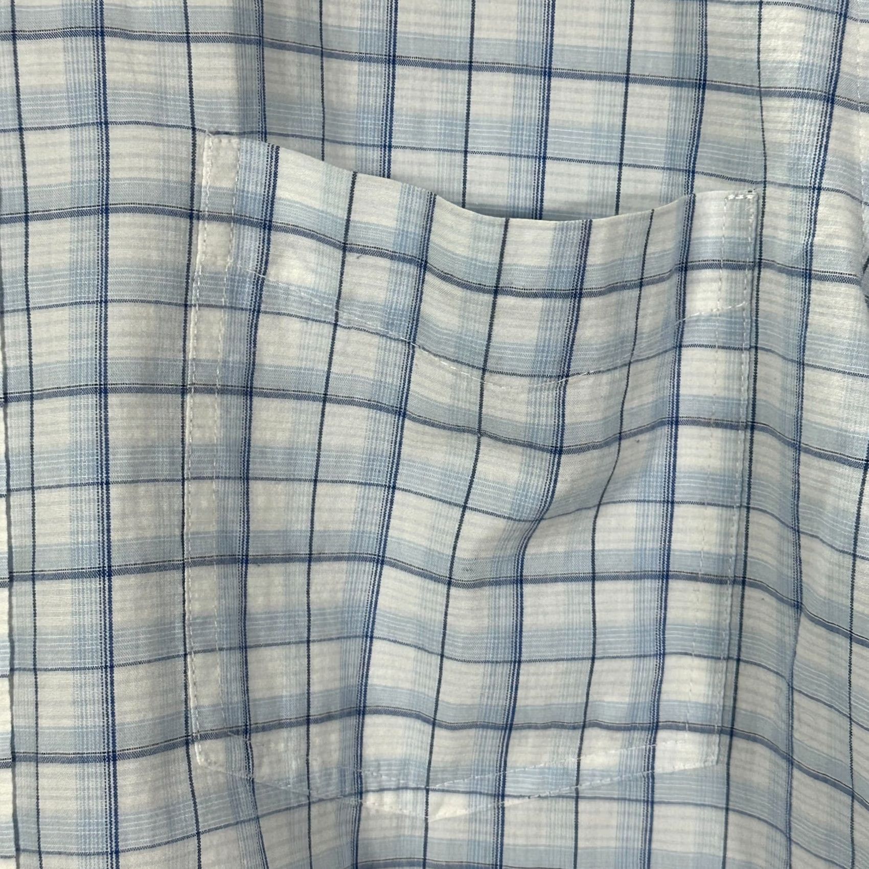 Eddie Bauer Eddie Bauer Shirt Mens Large Plaid Blue Short Sleeve Pocket Button-Up Cotton Nylon Size US L / EU 52-54 / 3 - 3 Thumbnail