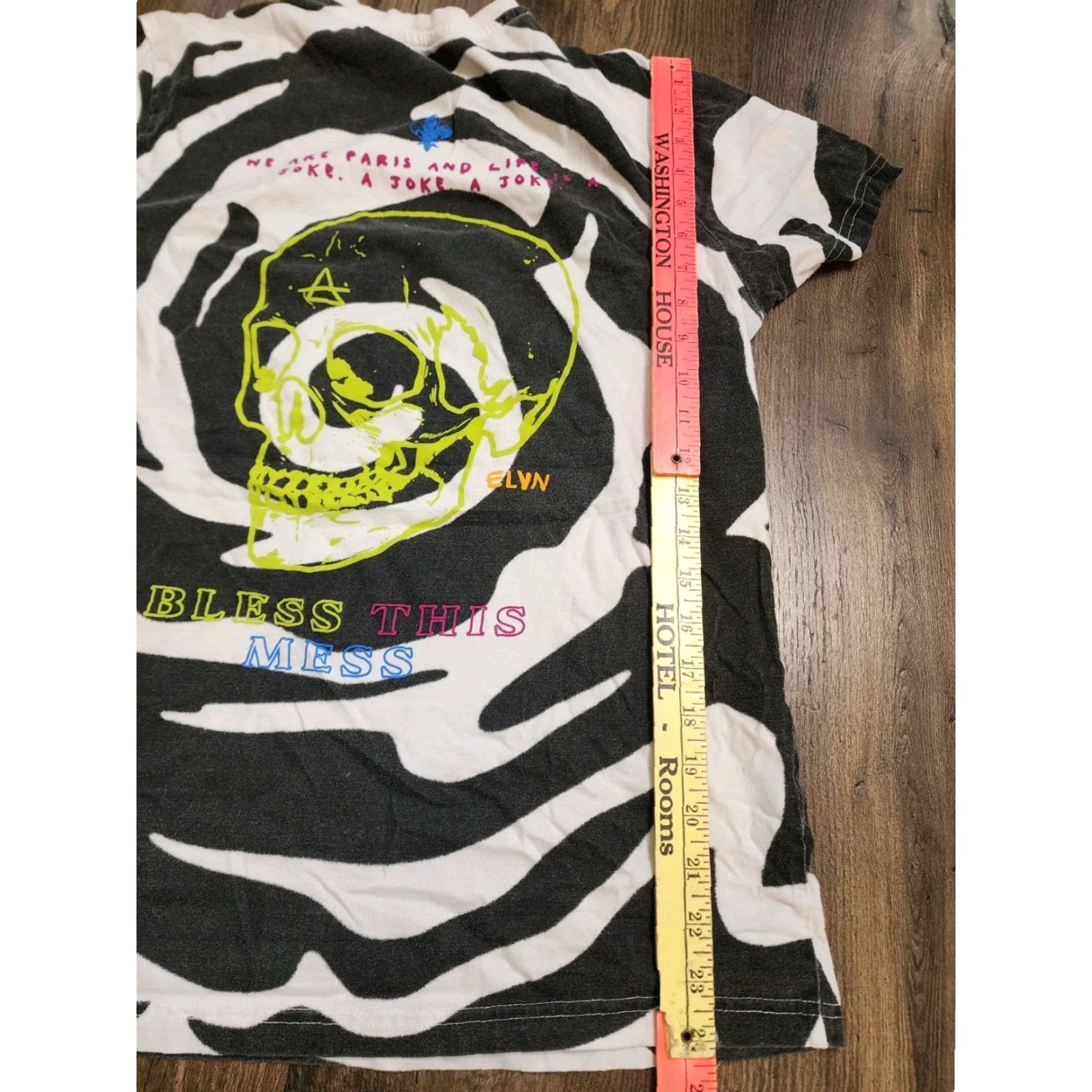 Eleven Paris VINTAGE Eleven Paris Bless This Mess Graphic T-Shirt Skull Print White M Mens Shirt Adult Medium White Skull Print Graphic T-Shirt 90s Mens Size US M / EU 48-50 / 2 - 5 Thumbnail