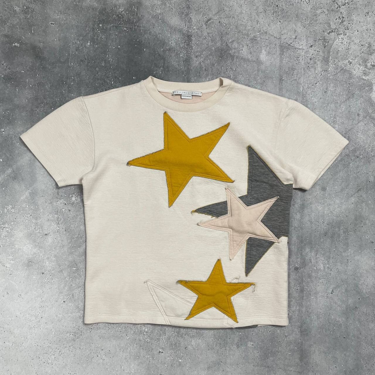 Designer × Stella McCartney Stella McCartney Star Patches Jersey T Shirt Women’s Beige Size XS / US 0-2 / IT 36-38 - 1 Thumbnail