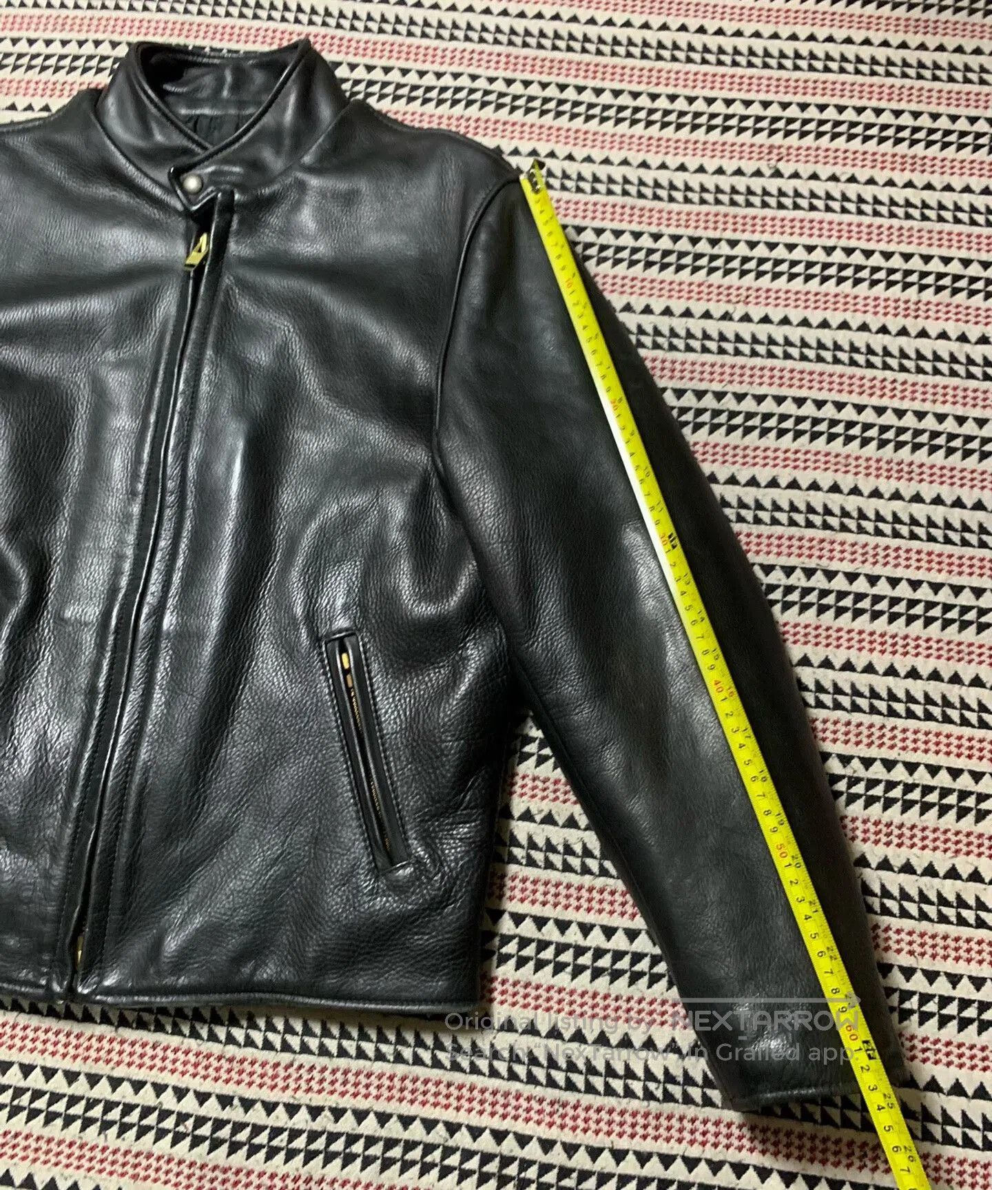 Vintage black leather jacket by U.S.MADE CO.. Size US L / EU 52-54 / 3 - 5 Thumbnail