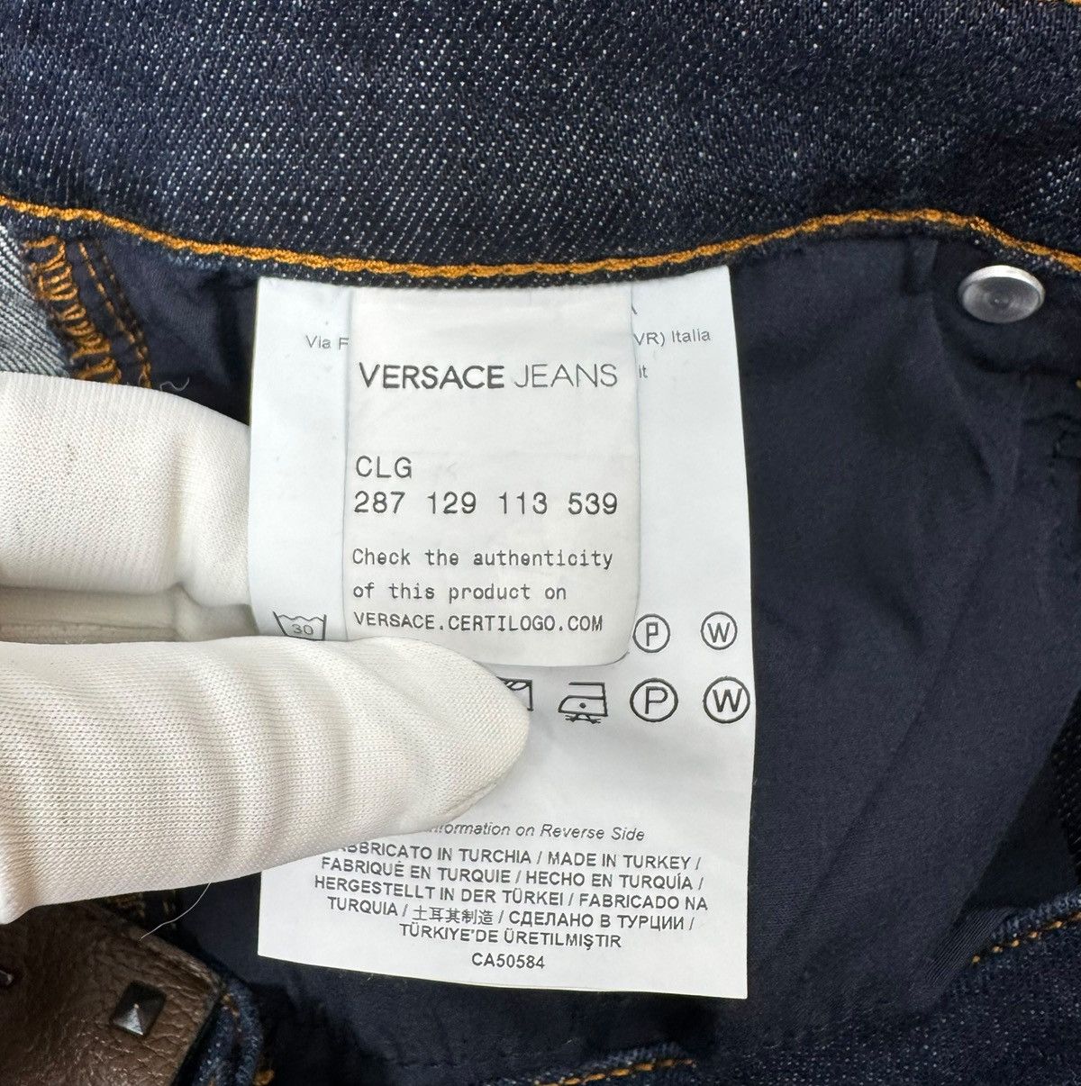 Versace Versace Jeans Slim Jeans Big Logo size 30 IT44 Size 30" / US 8 / IT 44 - 16 Thumbnail