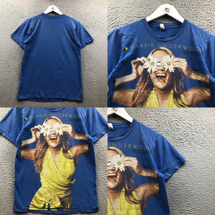 American Apparel Carrie Underwood American Apparel T-Shirt Mens Small S  Short Sleeve Graphic Blue